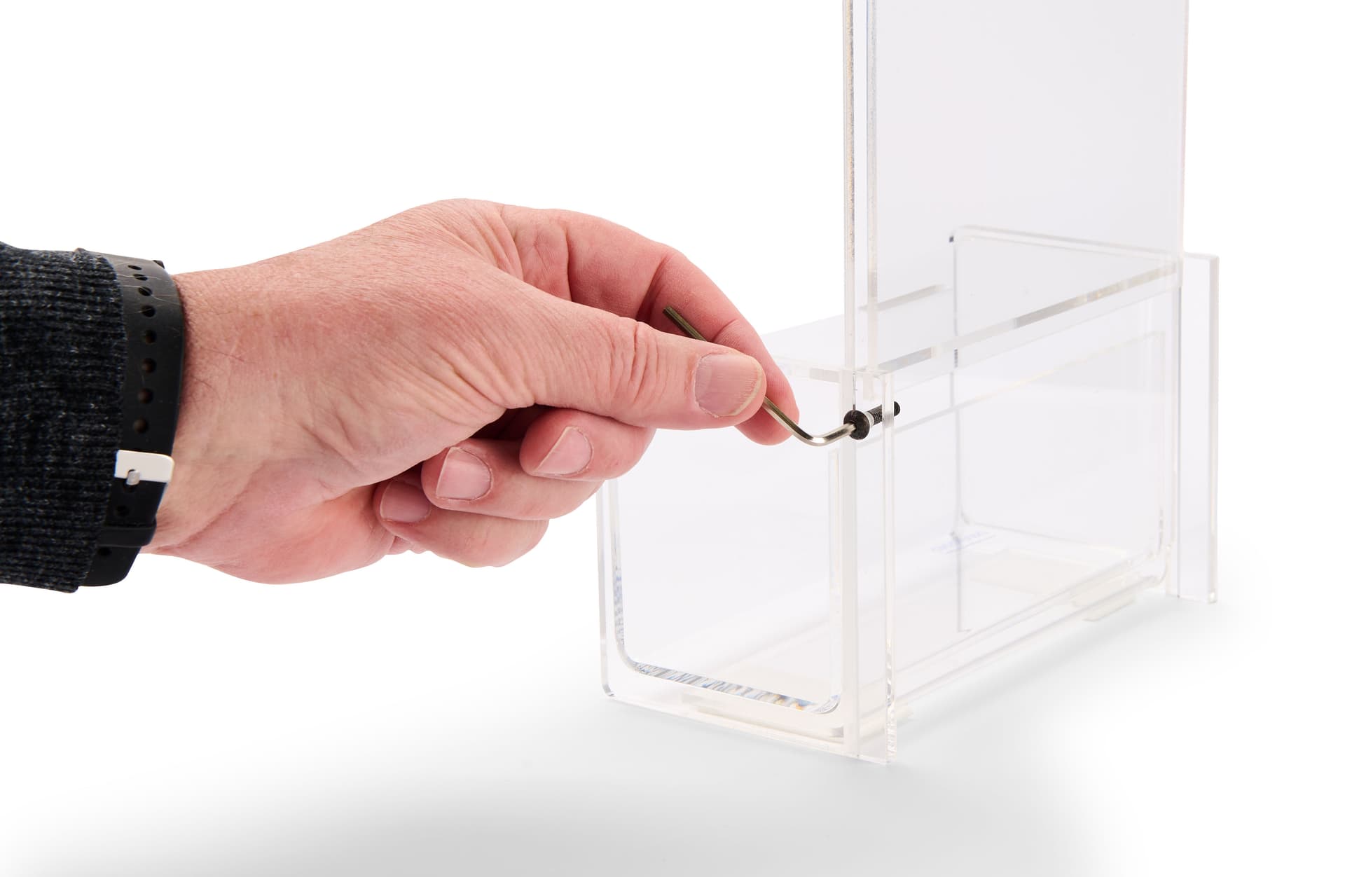 Acrylic Donation Box with 6 x 6 Header