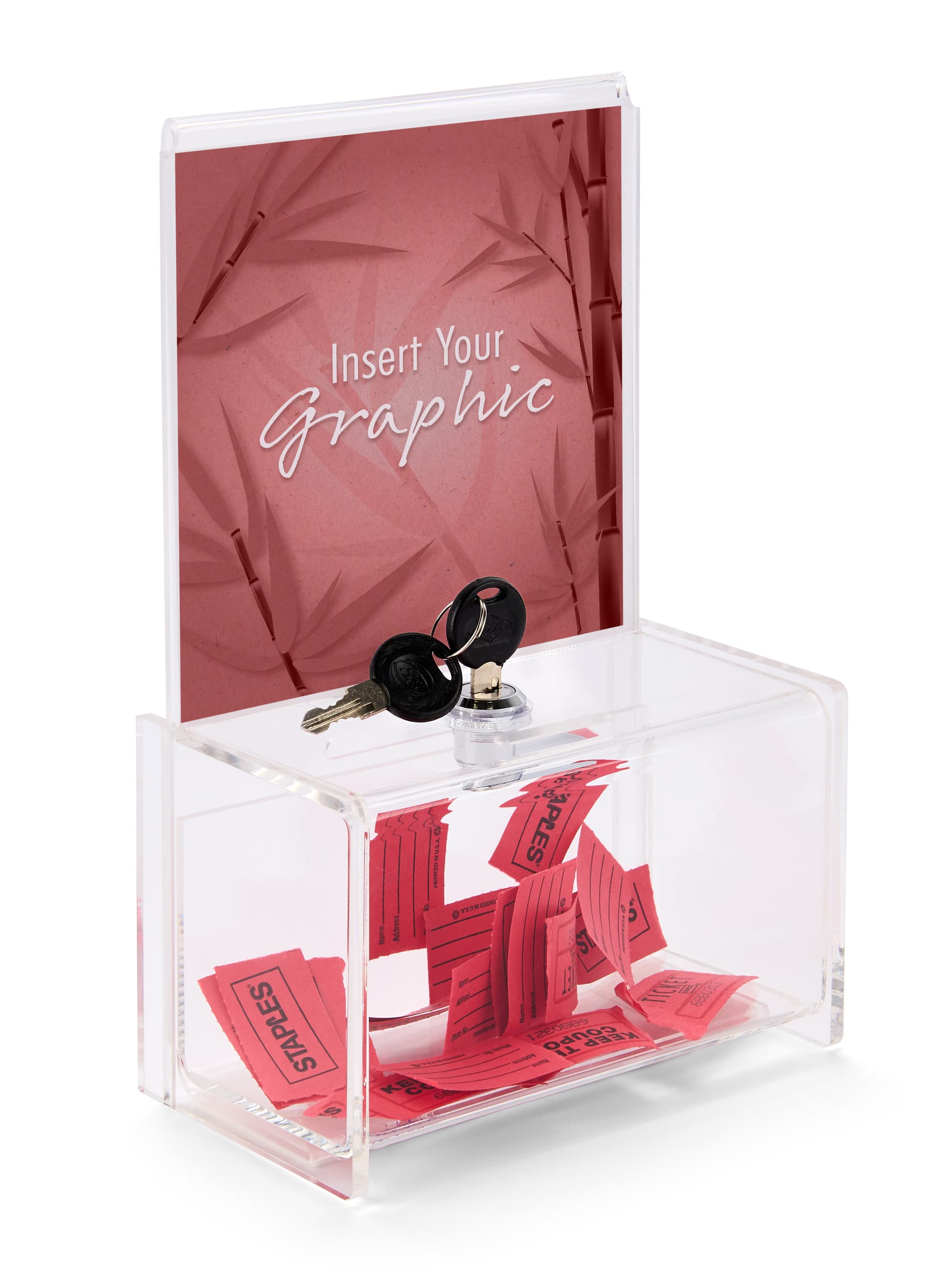 Money Donation Box with 6" x 6" Sign Holder 