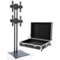 Dual TV Stand w/ 2 Rotating Brackets, Monitors 32” – 70”, Travel Case - Black