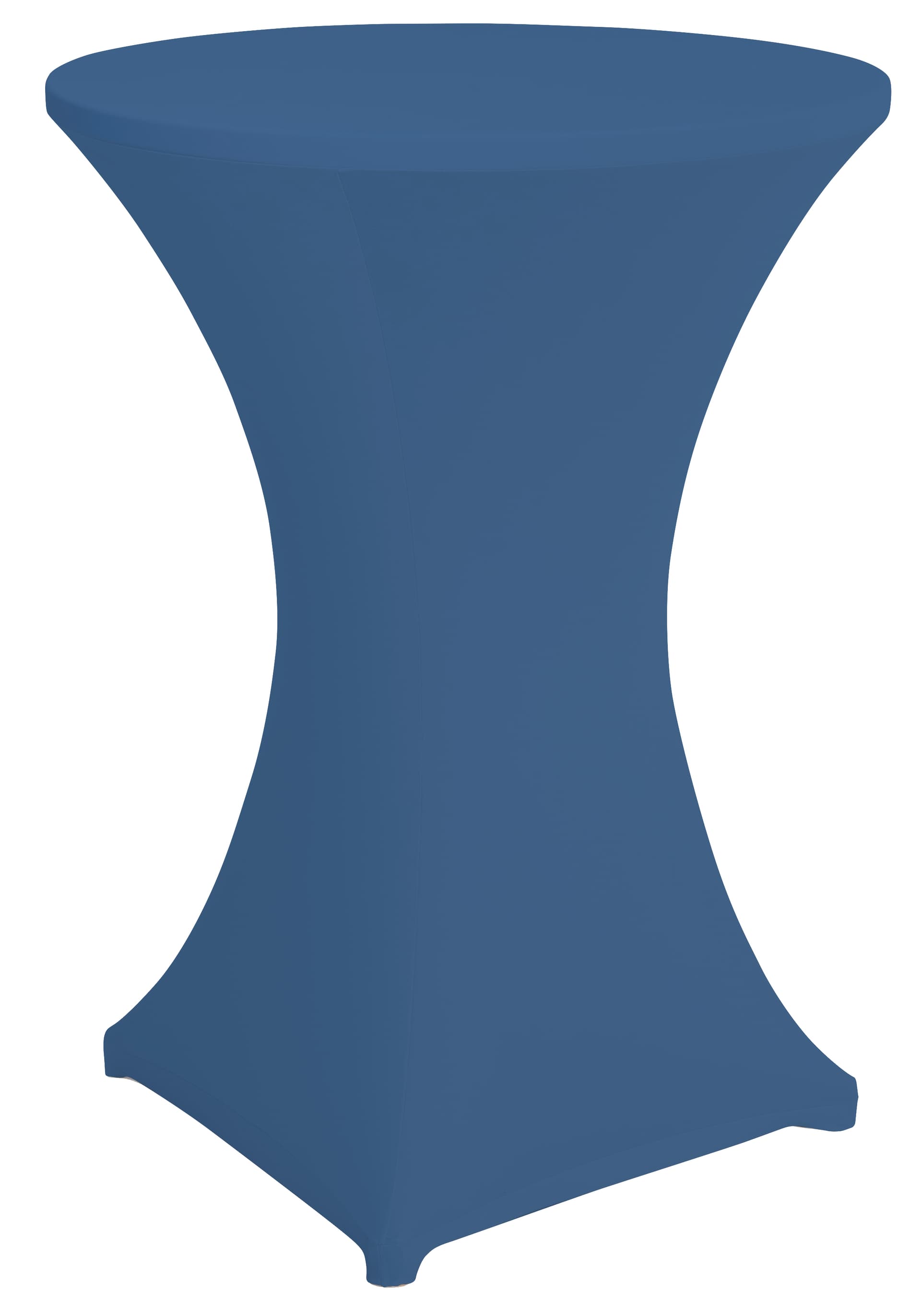 Dark blue bar height spandex table cover