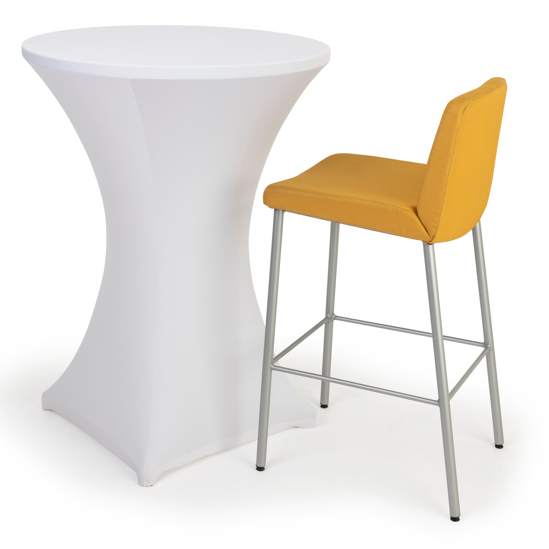 Bar height spandex table cover with machine washable fabric 