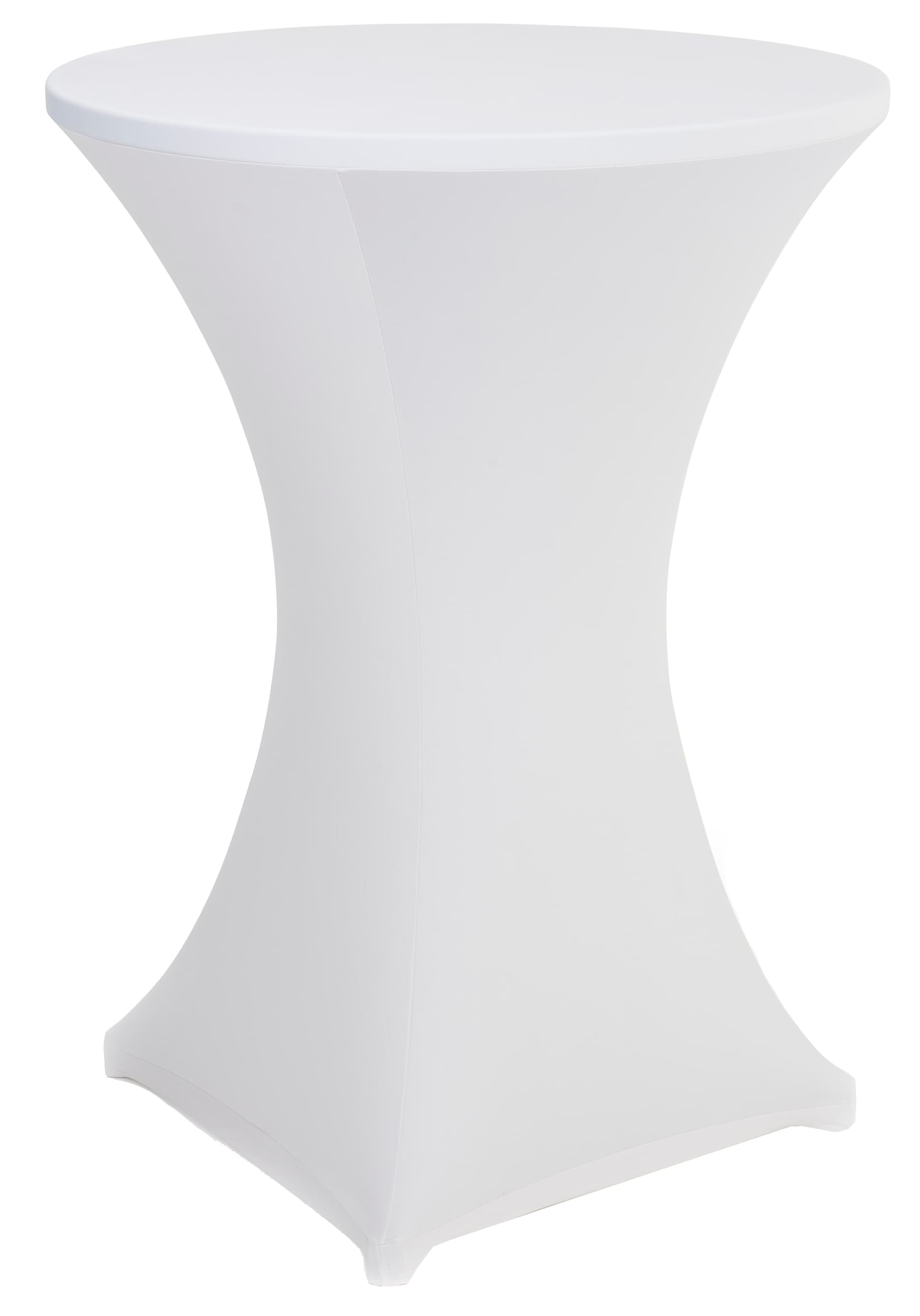 White bar height spandex table cover