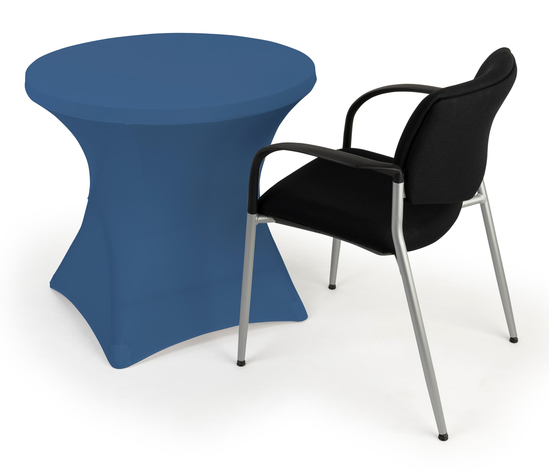 Stretch polyester tablecloths with overall height of 29 inches