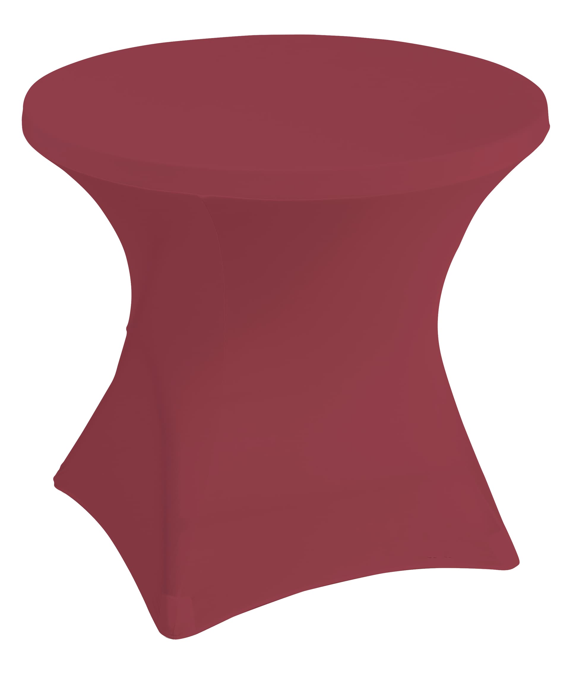 Stretch polyester tablecloths with flame resistant material