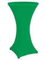 Kelly green cocktail table spandex cover with wrinkle-free fabric