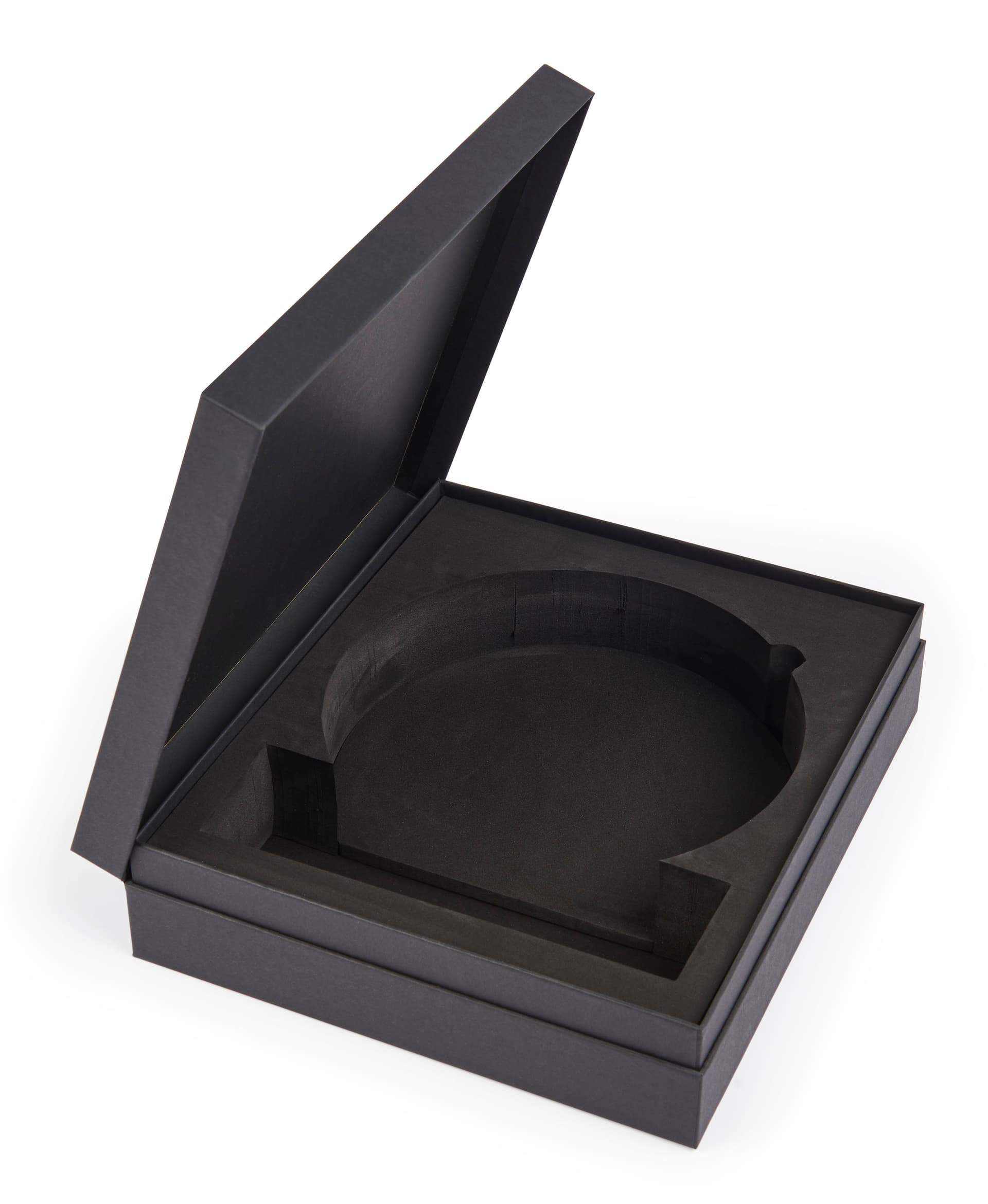 Acrylic half moon business trophy with custom fit gift box