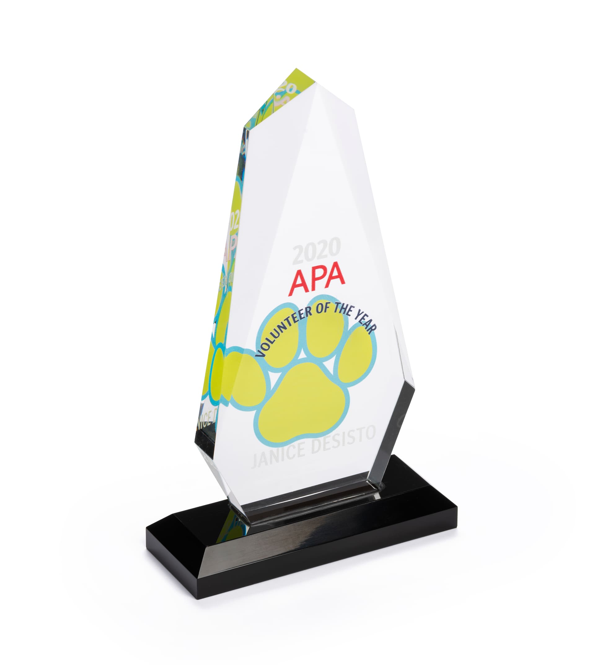 Custom printed acrylic rectangle teardrop award