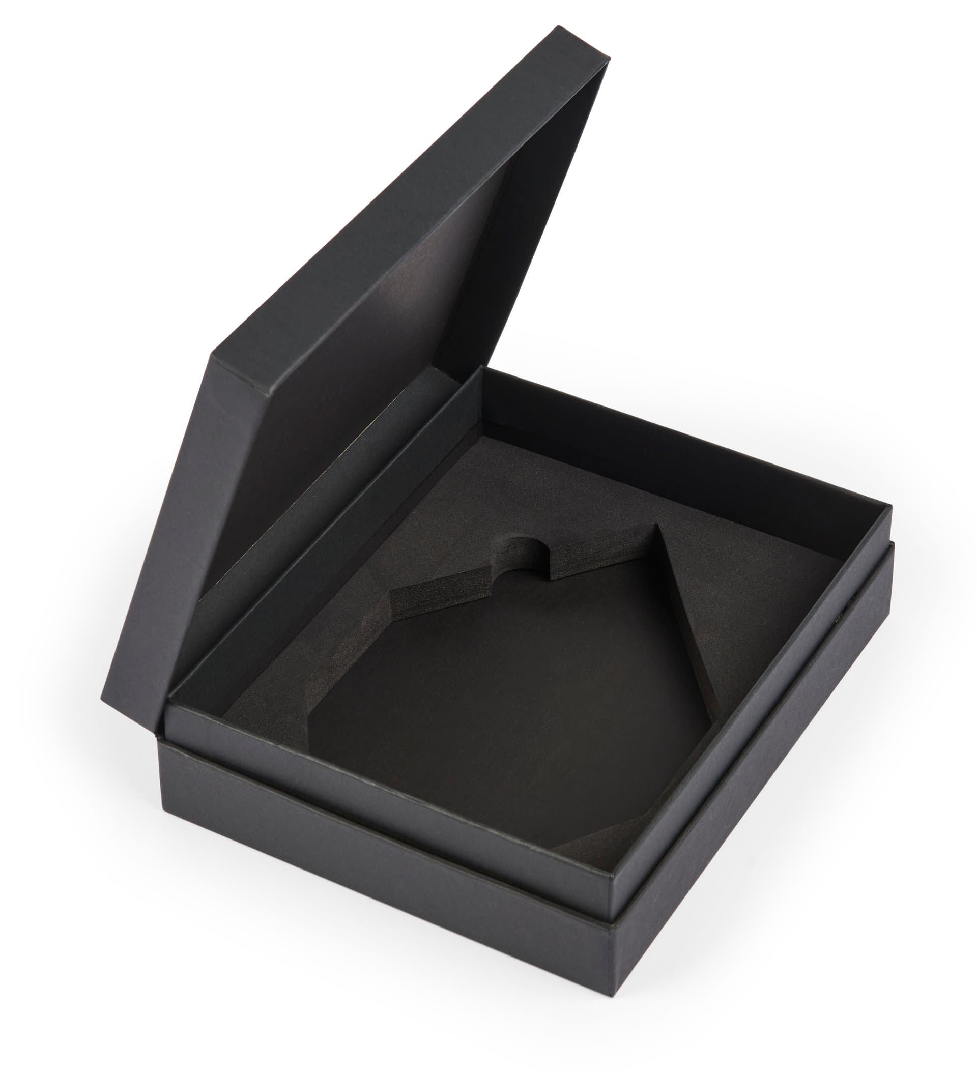 Diamond cut business trophy with black custom fit gift box