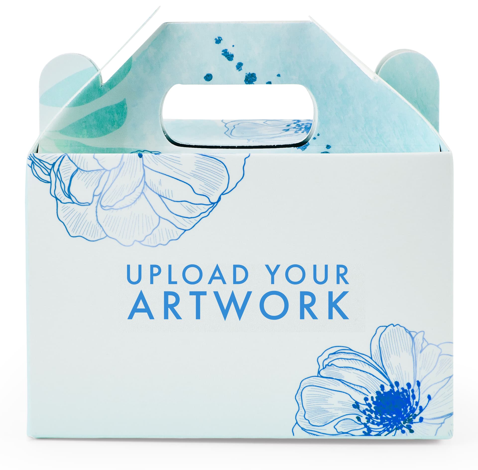 Custom gable gift boxes with top handle 