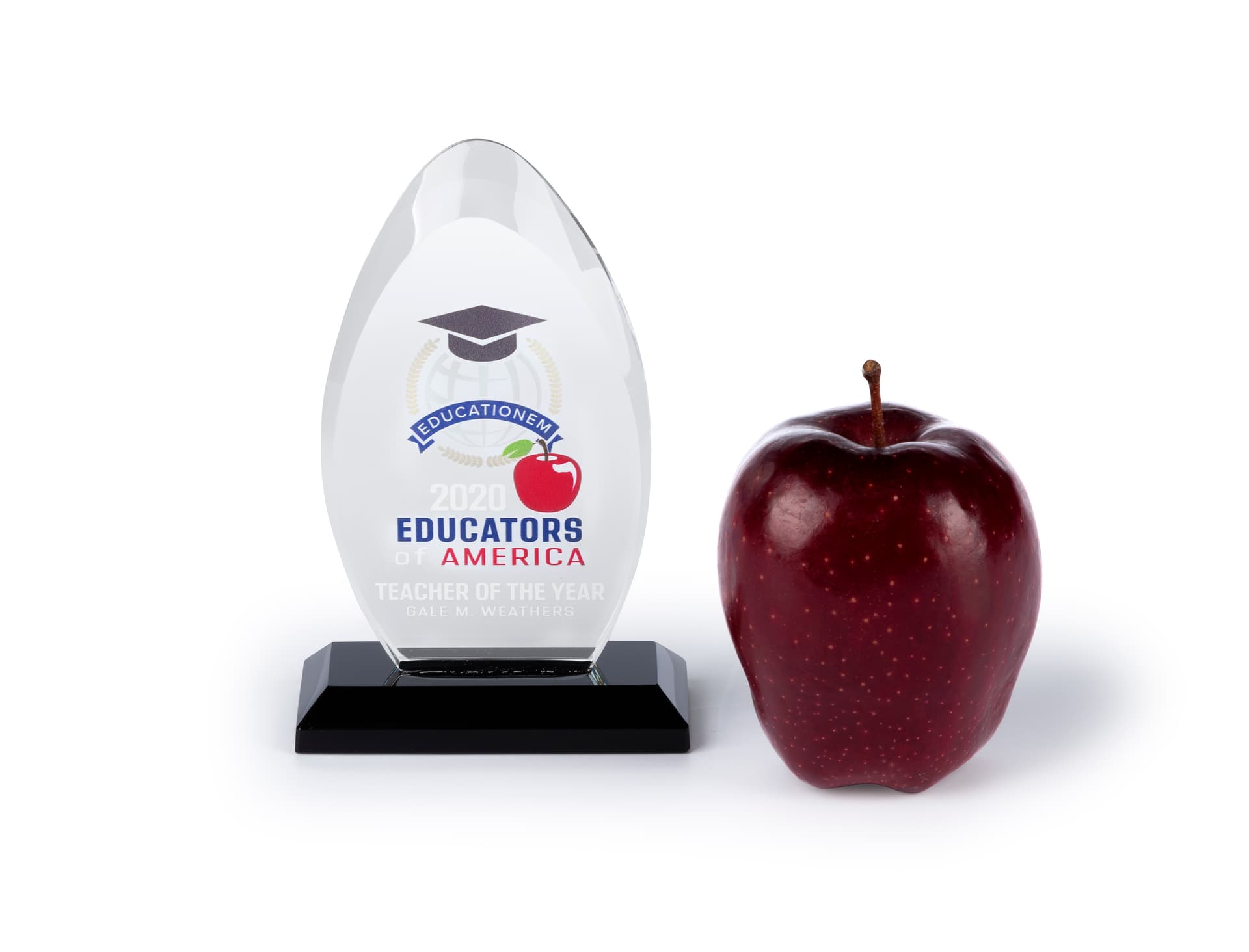 Lead free custom glass recognition award