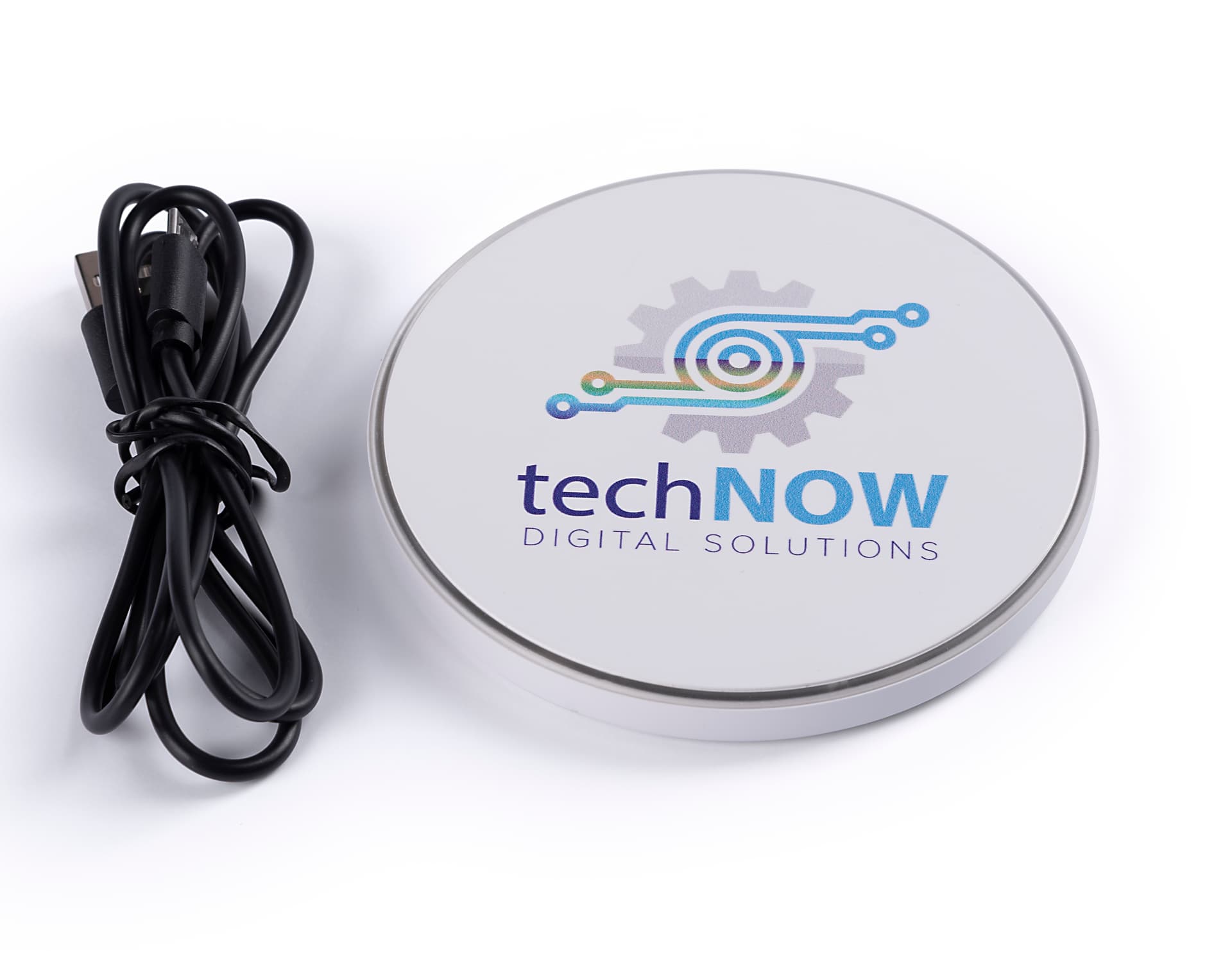 Branded Qi phone charging mat includes connector wires