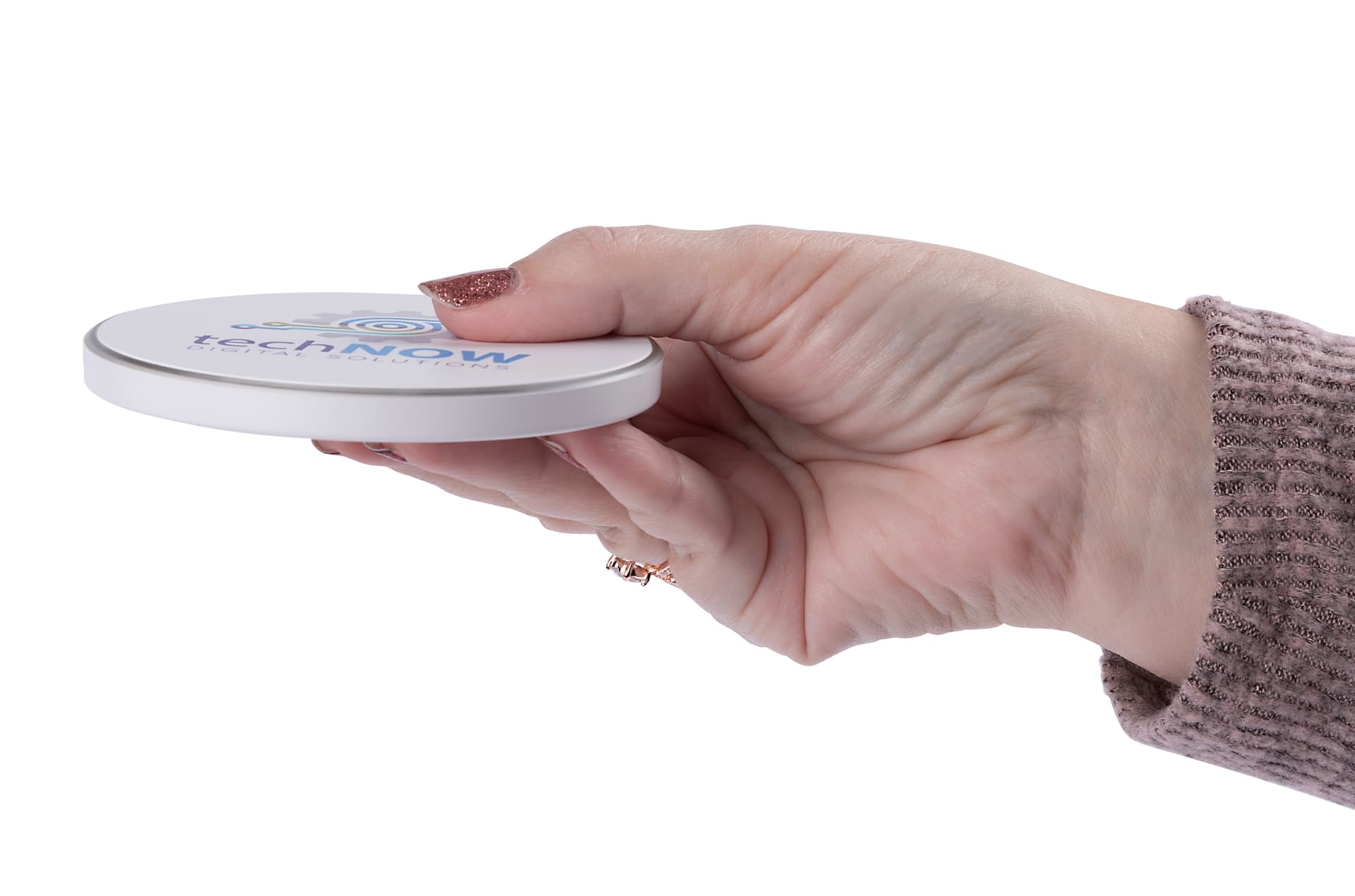 Branded Qi phone charging mat with 0.50 inch height