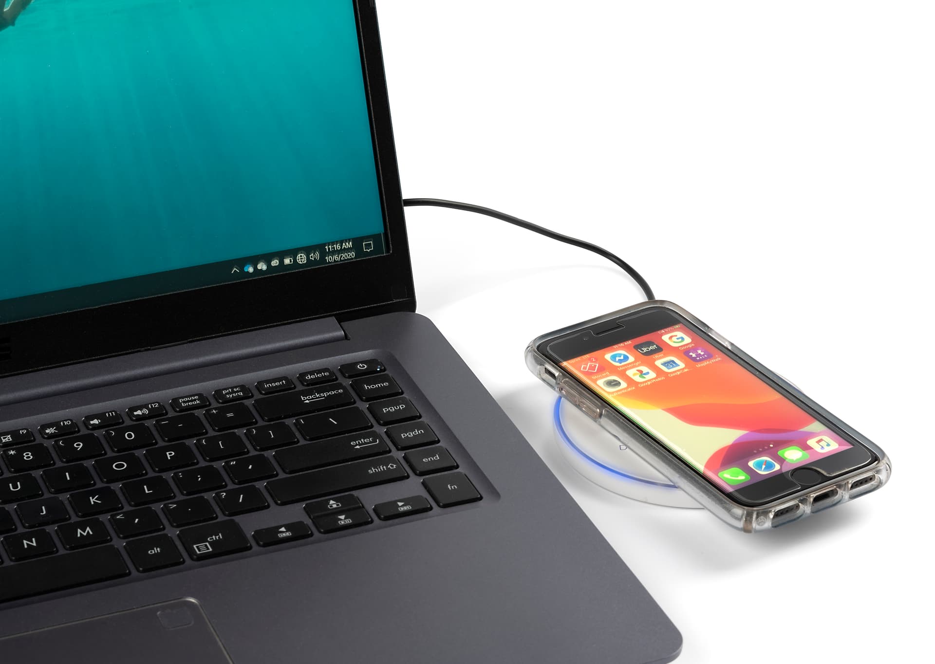 Branded Qi phone charging mat with PU material