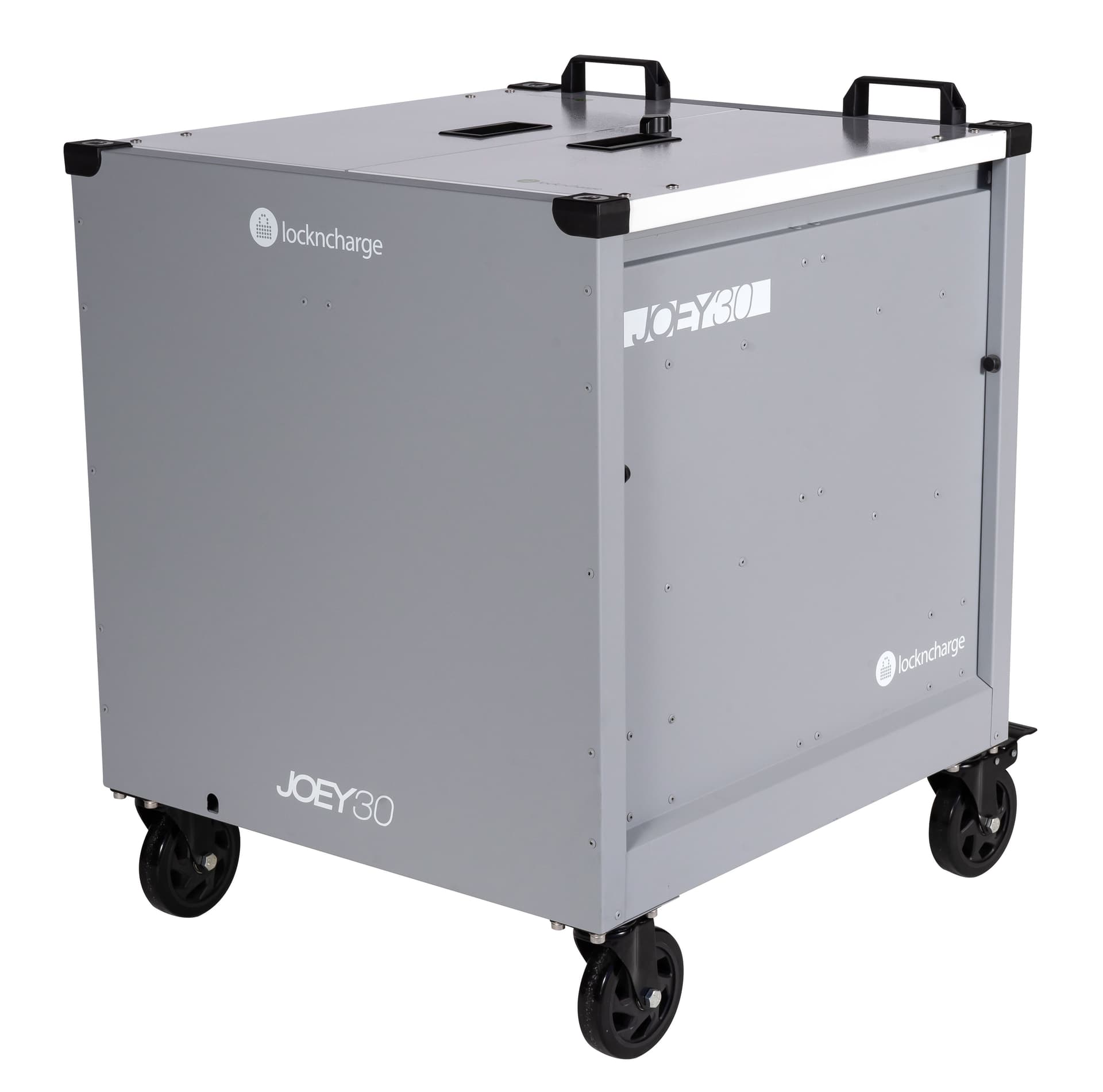 mobile charging cart with easy to maneuver casters