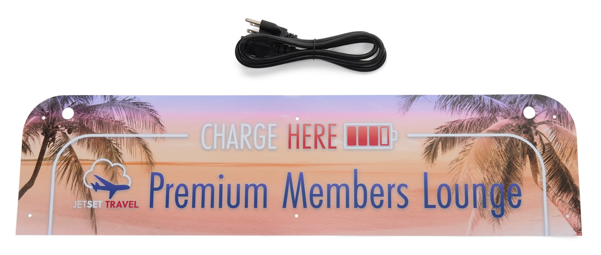 Charging station table with powder coated finish 