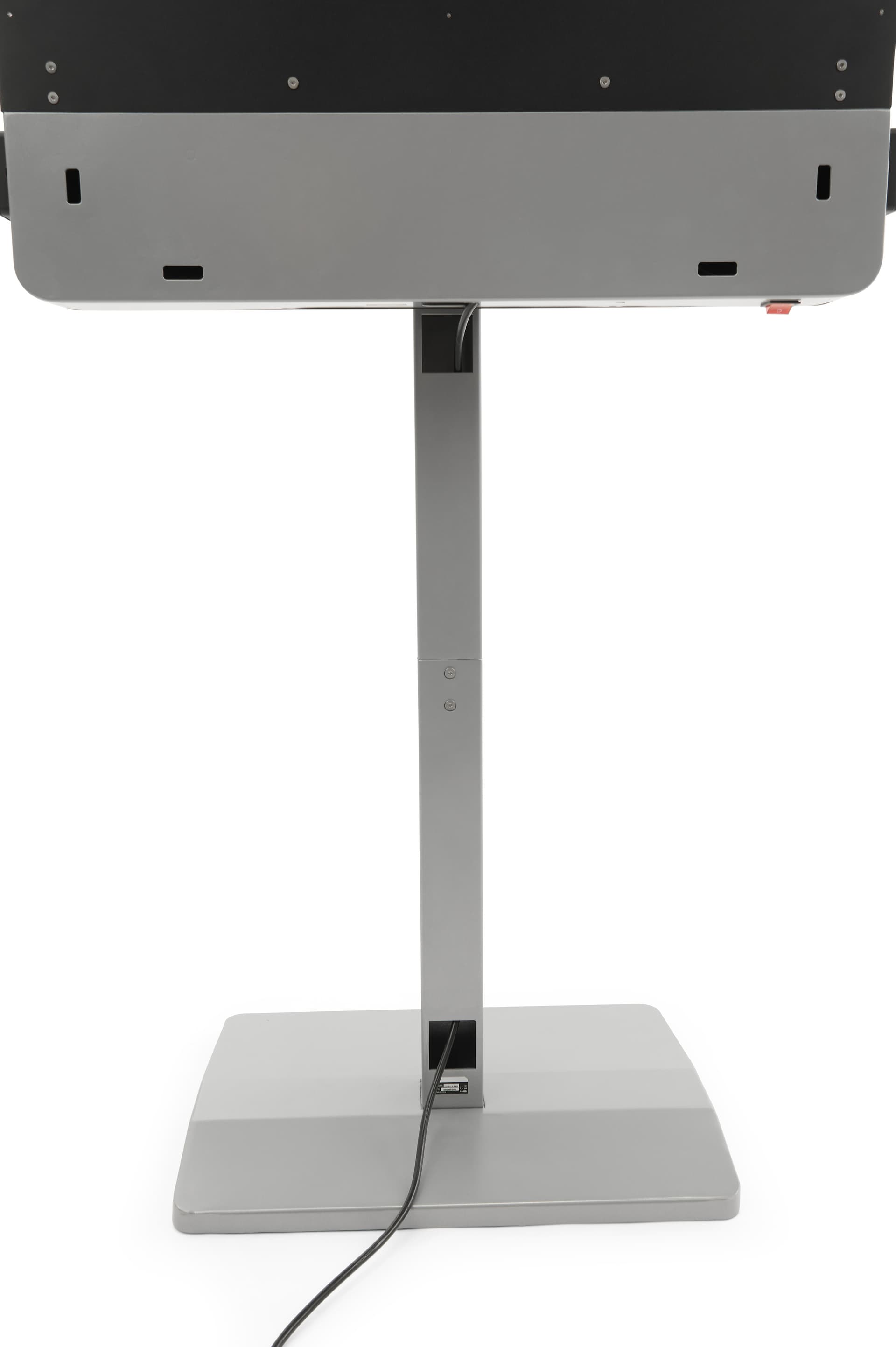 Charging station table with integrated cable management 