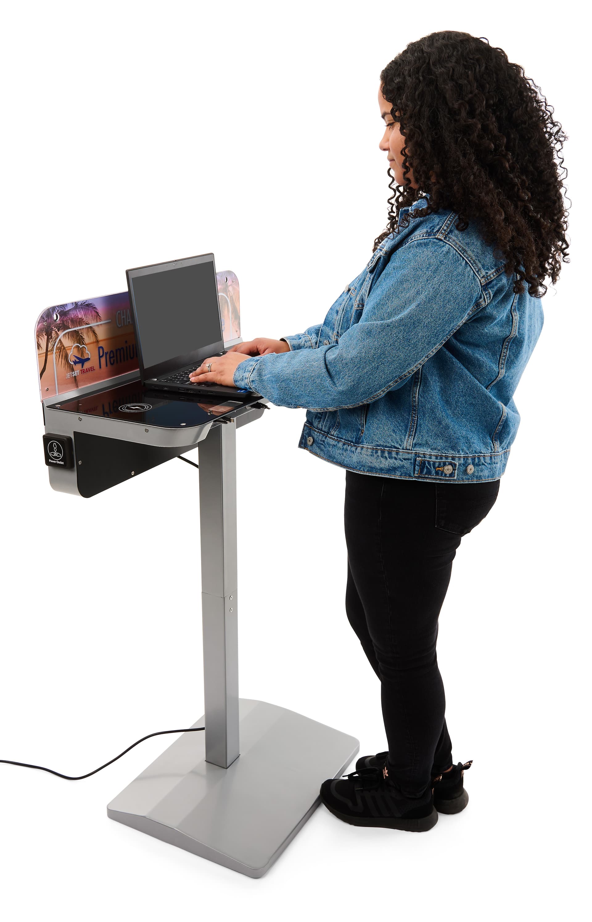 Charging station table with acrylic table 