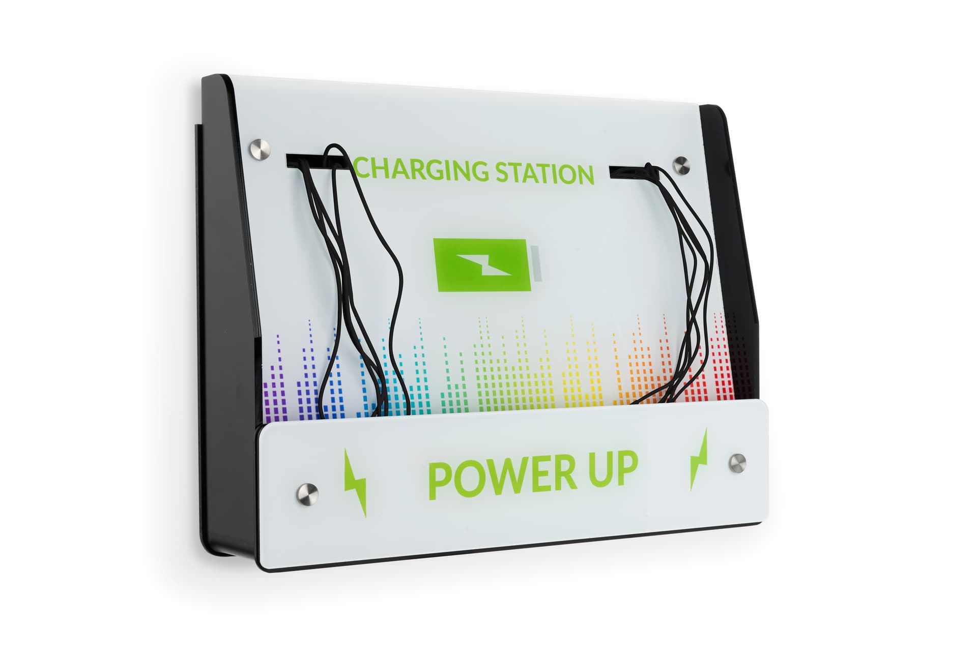 Wall Mount Mobile Charging Kiosk with 10 Cords