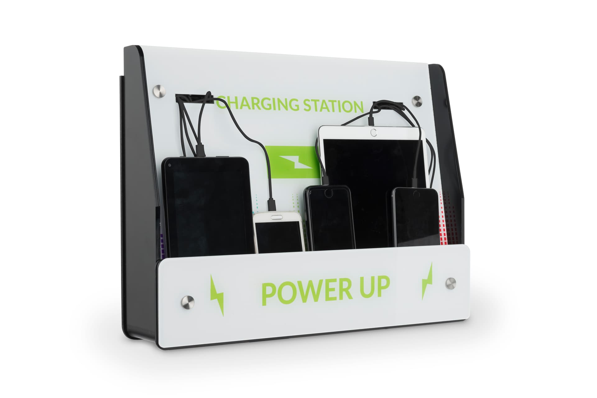 Black Wall Mount Mobile Charging Kiosk