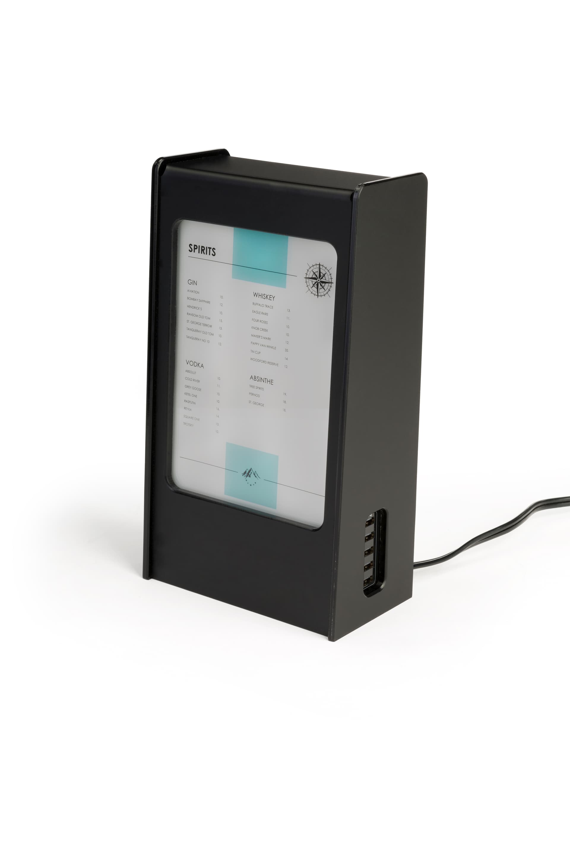 Restaurant menu power bank with your custom media