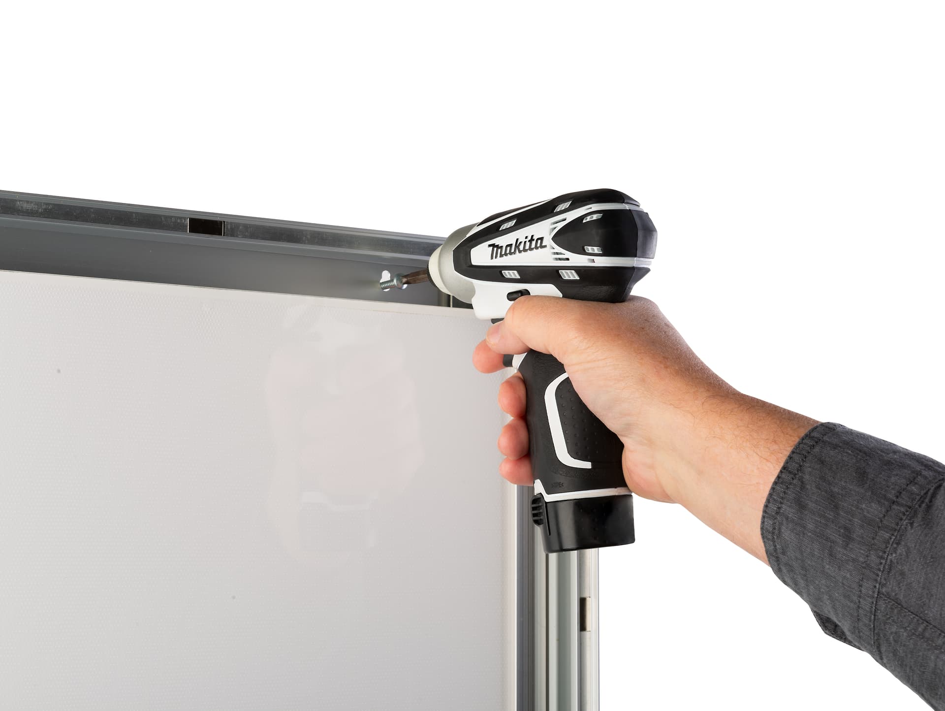Wall light box charging station mounts with four scews