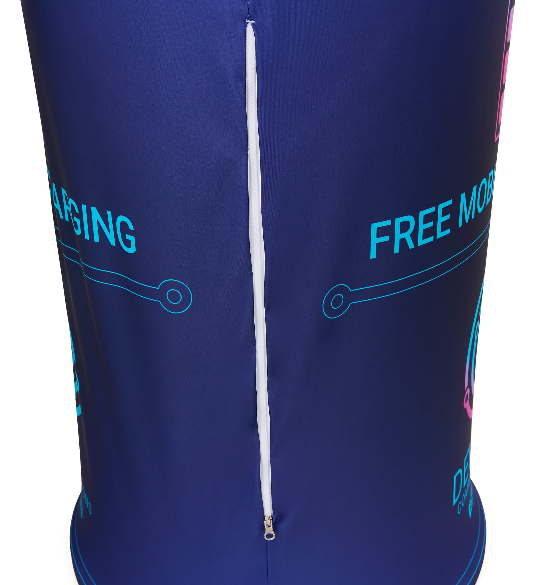 Portable charging station with zipper enclosure