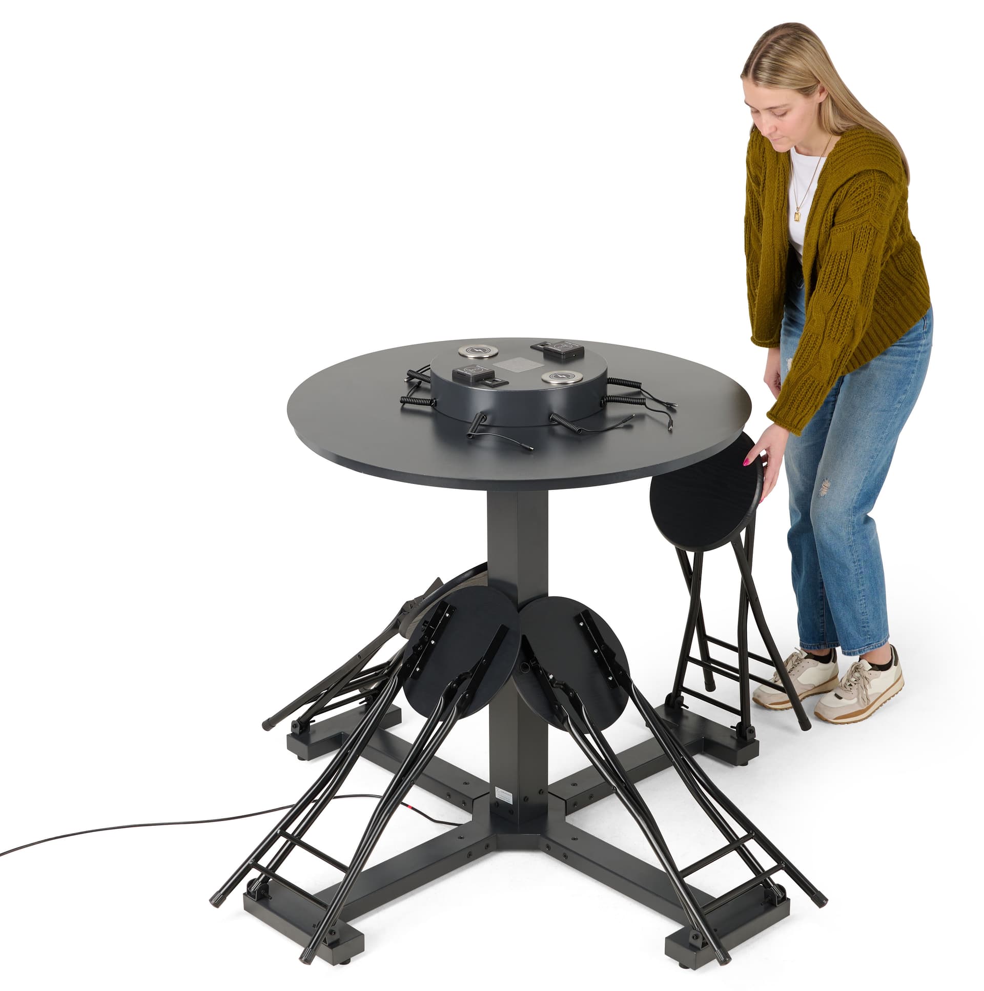 Charing table with chairs and folding design