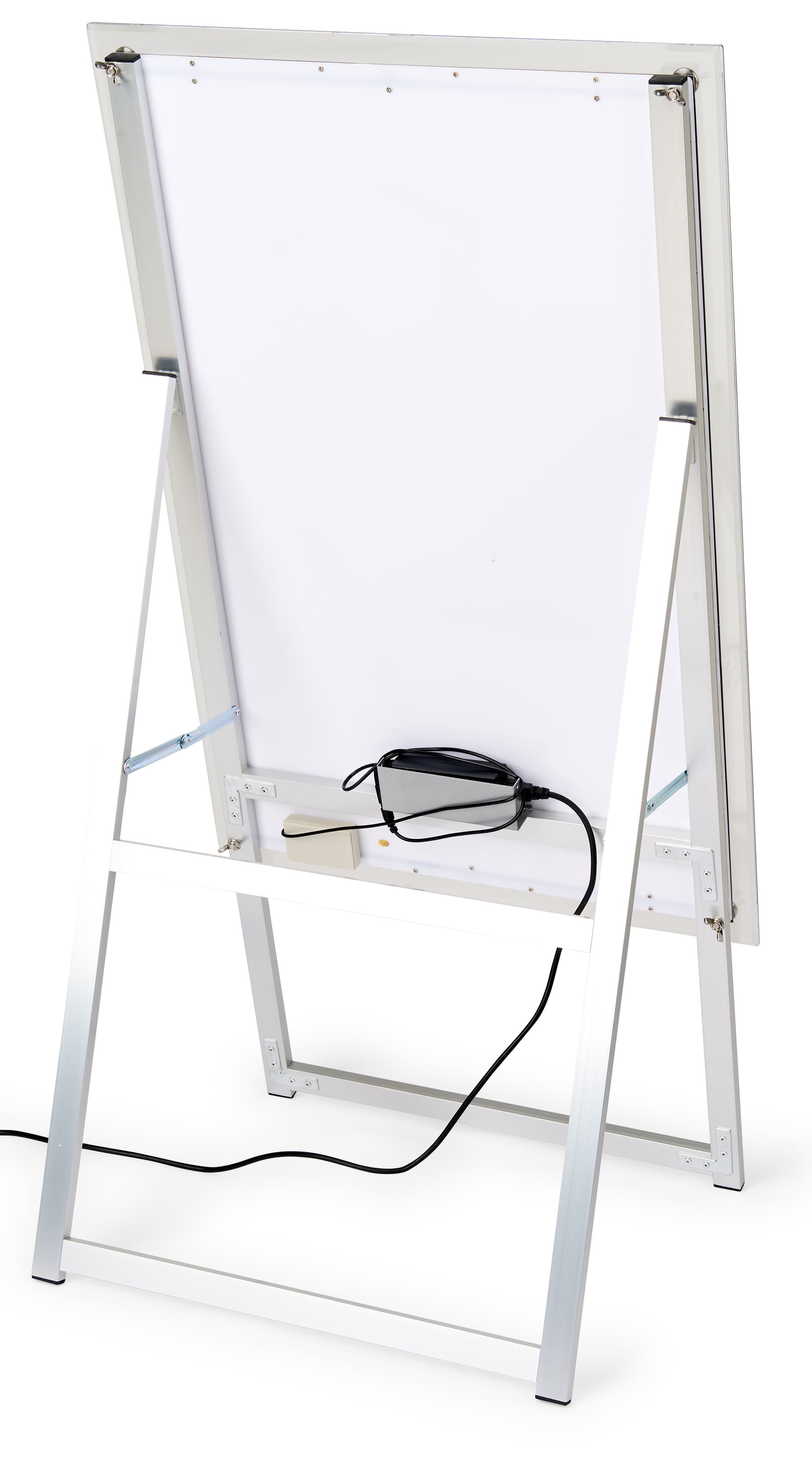 LED sandwich board with power brick holder for better wire management