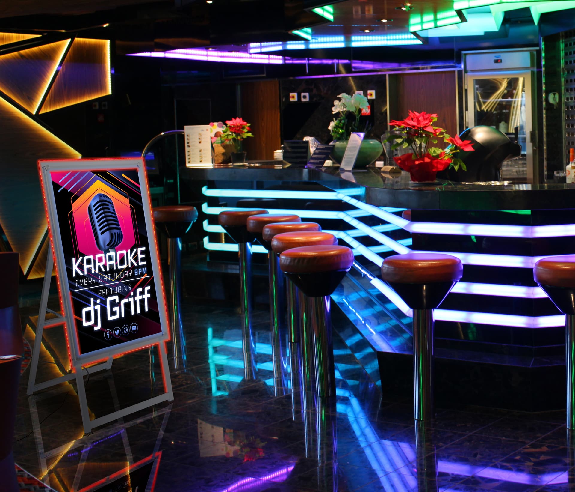 LED sandwich board with eye-catching illumination