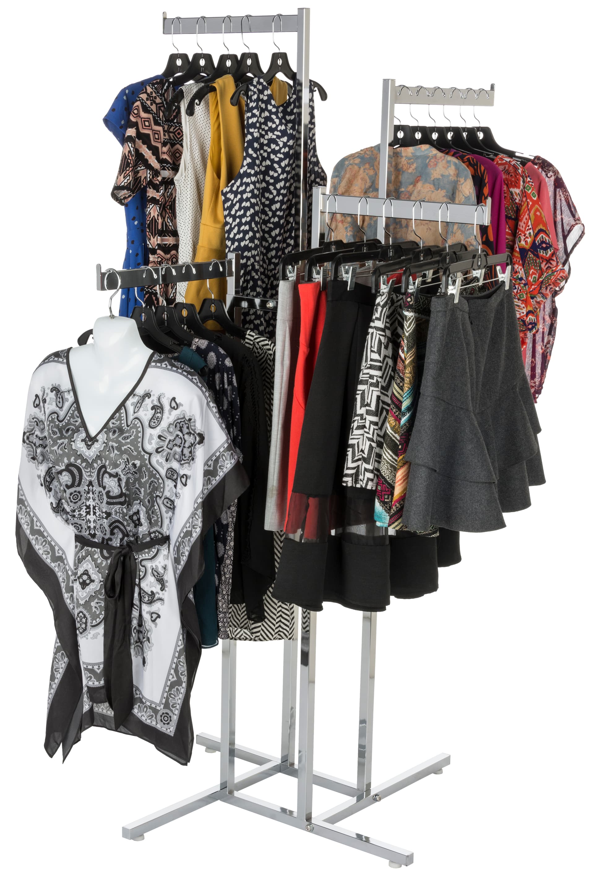 Retail 4-Way Clothing Rack