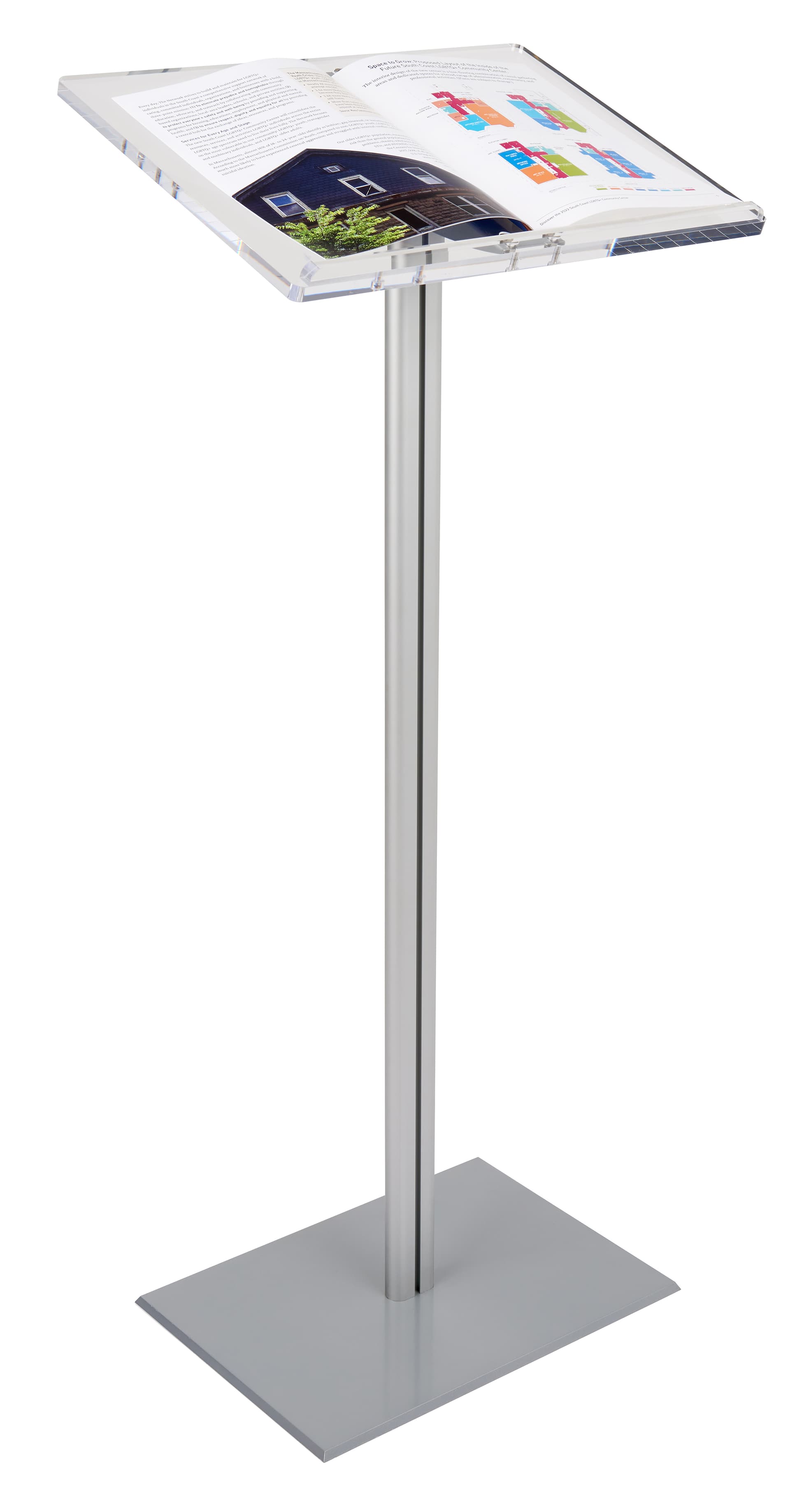 Basic Lectern with Silver Aluminum Post & Base