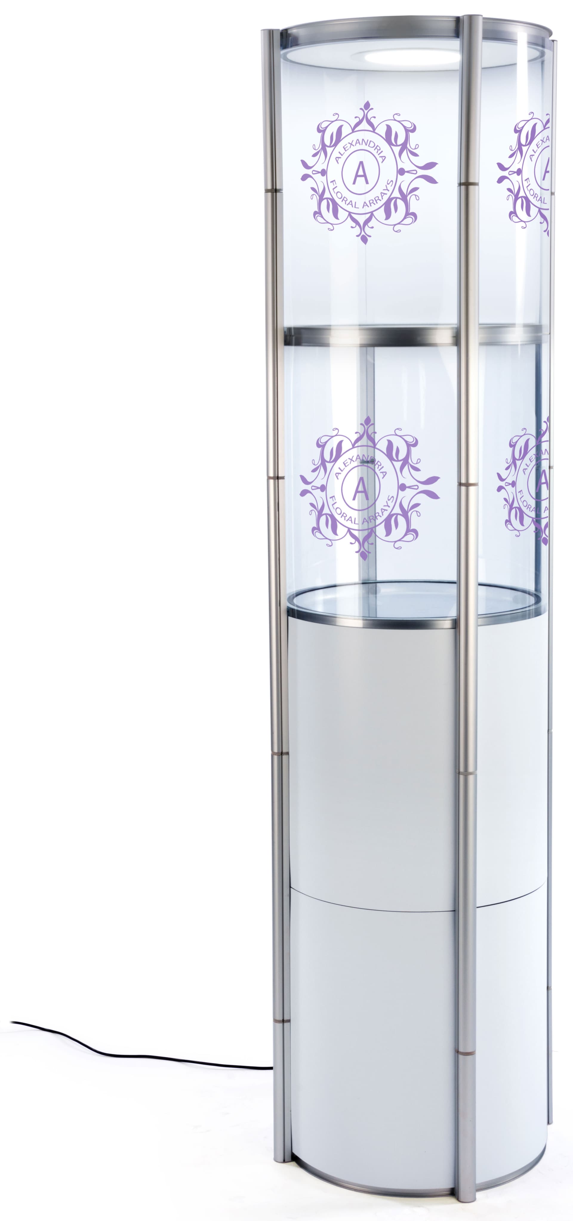 Clear custom panels for twist displays in TWST tower