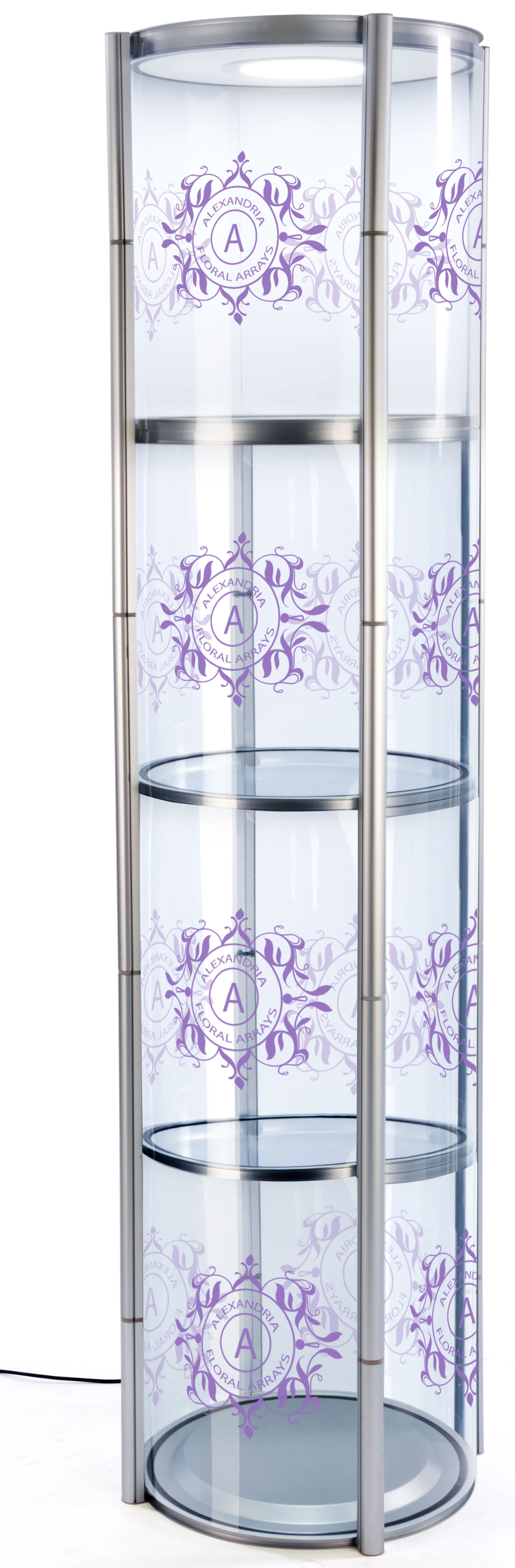 Clear custom panels for twist displays with full-color artwork
