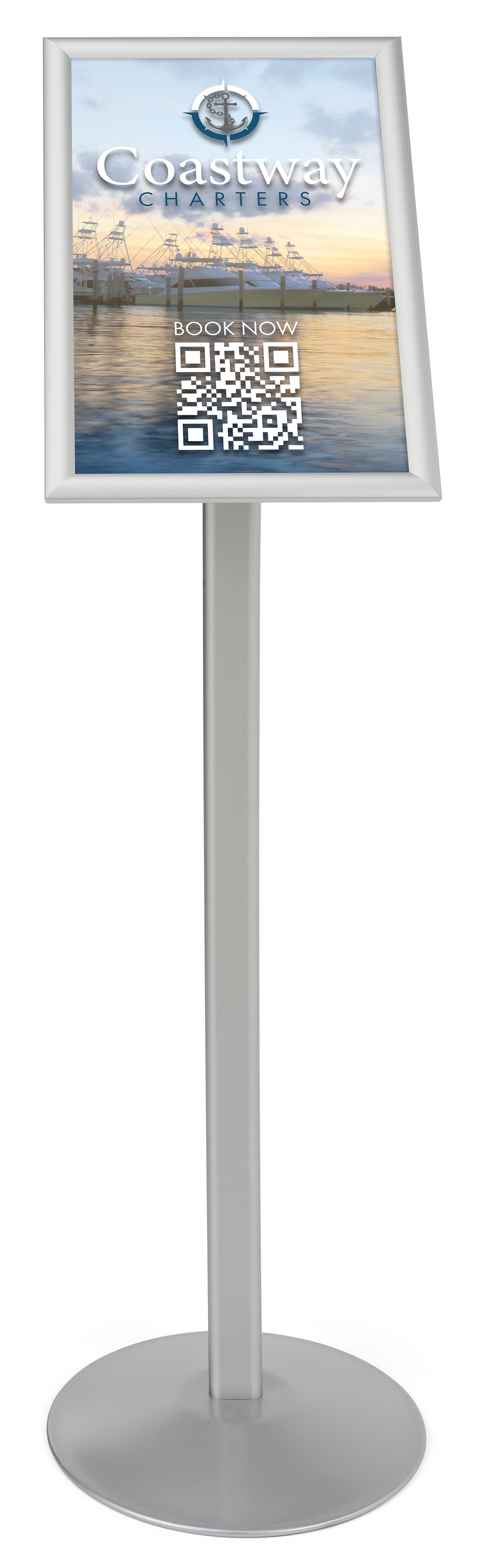  Display Sign Stand with floor standing orientation