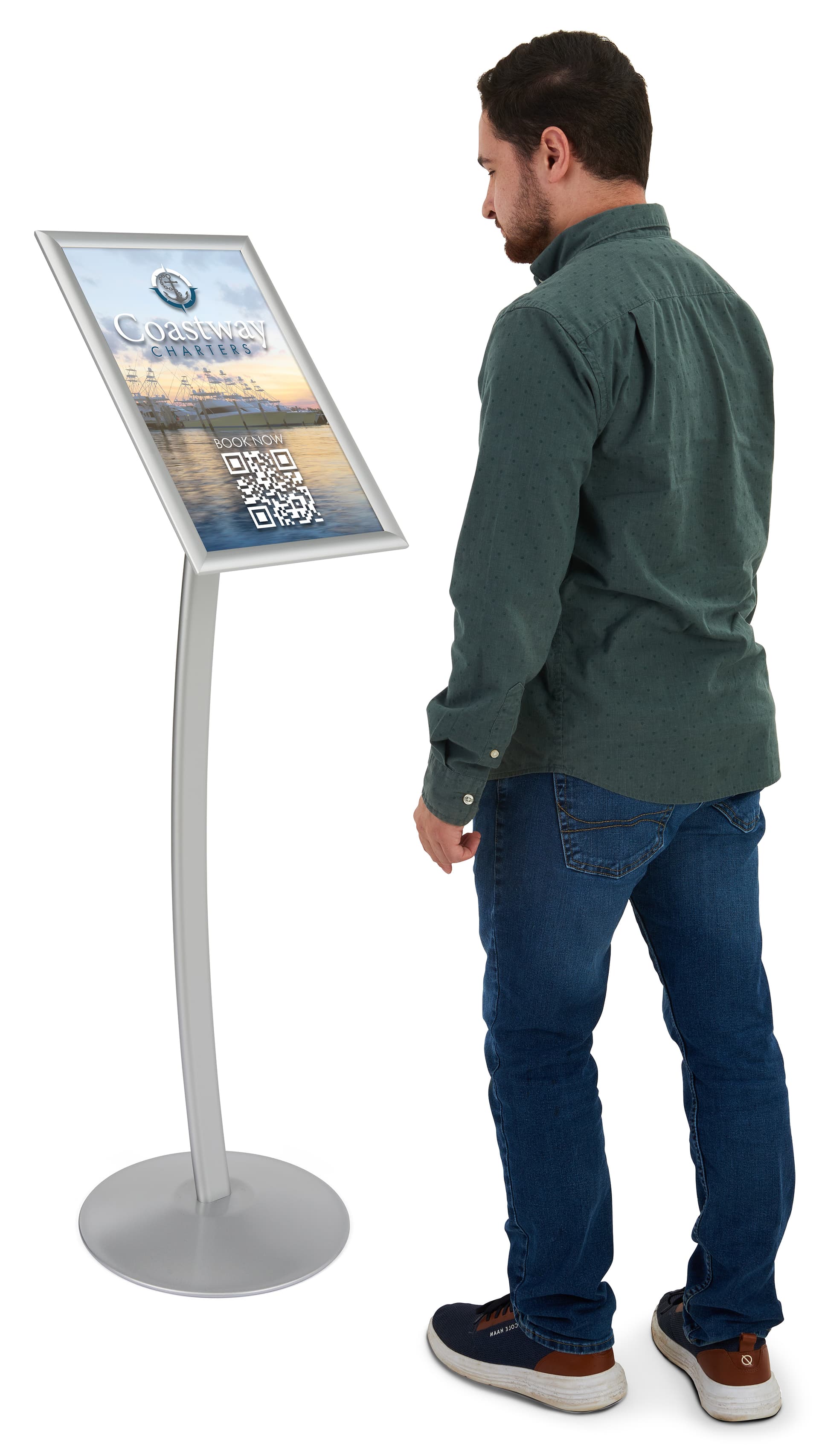 Display Sign Stand with beautiful silver finish