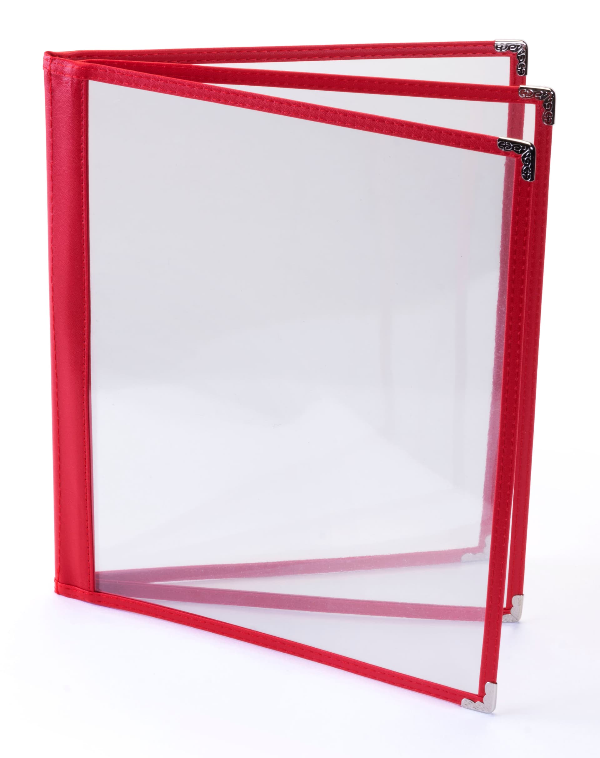 Leatherette Red 8.5” x 11” (3) Page Restaurant Menu Covers