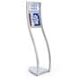 Floor Stand Poster Holder, Curved Frame, Non-Glare Lens 