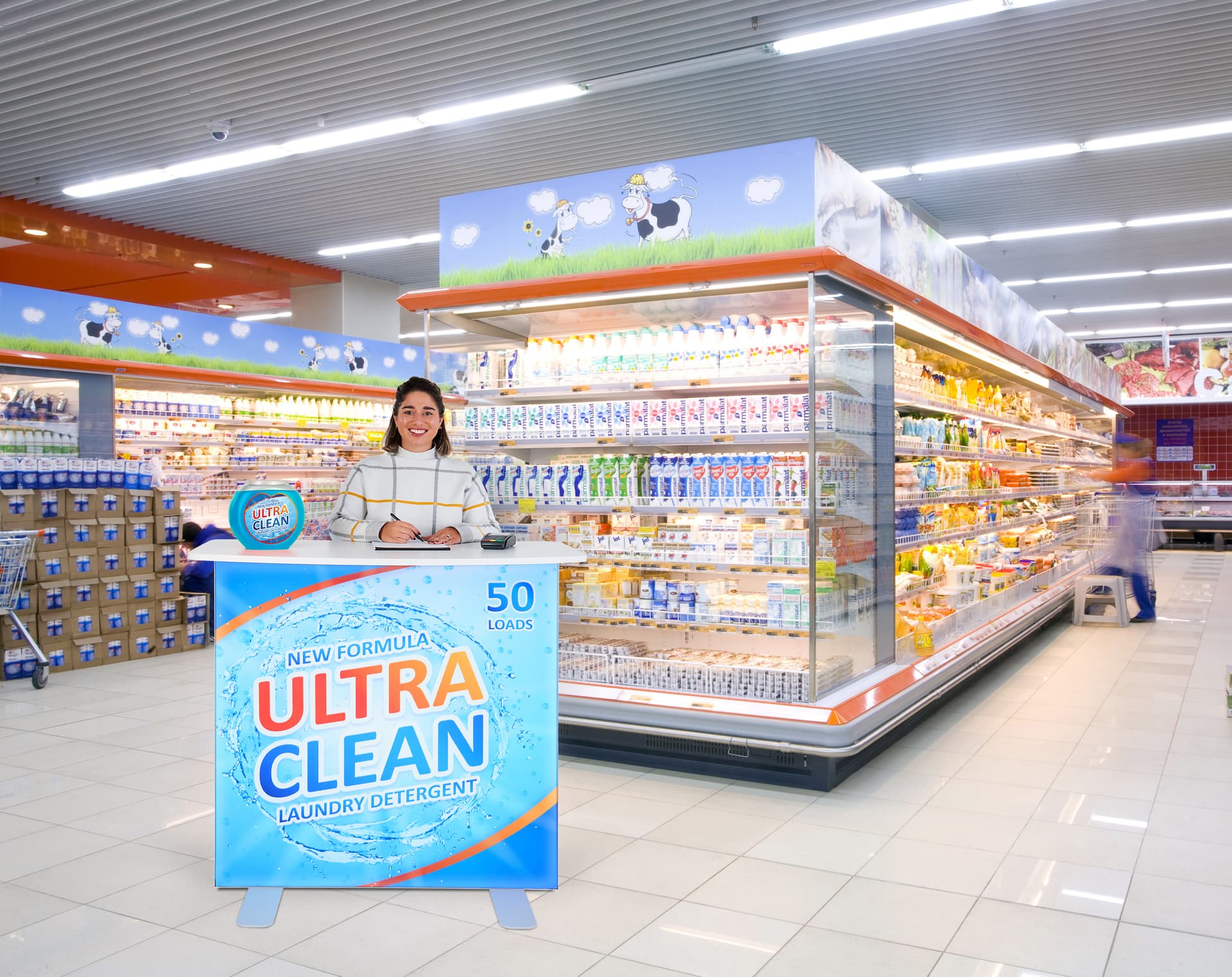 Lightbox pop up counter will draw the attention of customers passing by