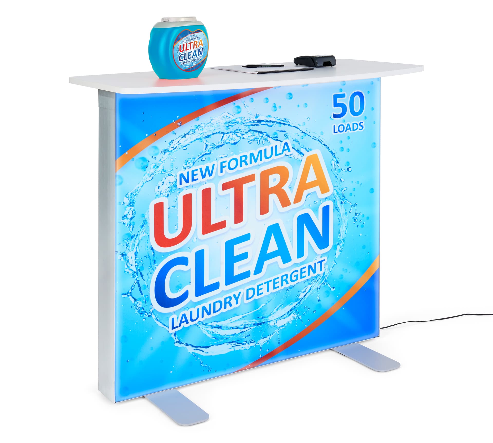 Aluminum lightbox pop up counter