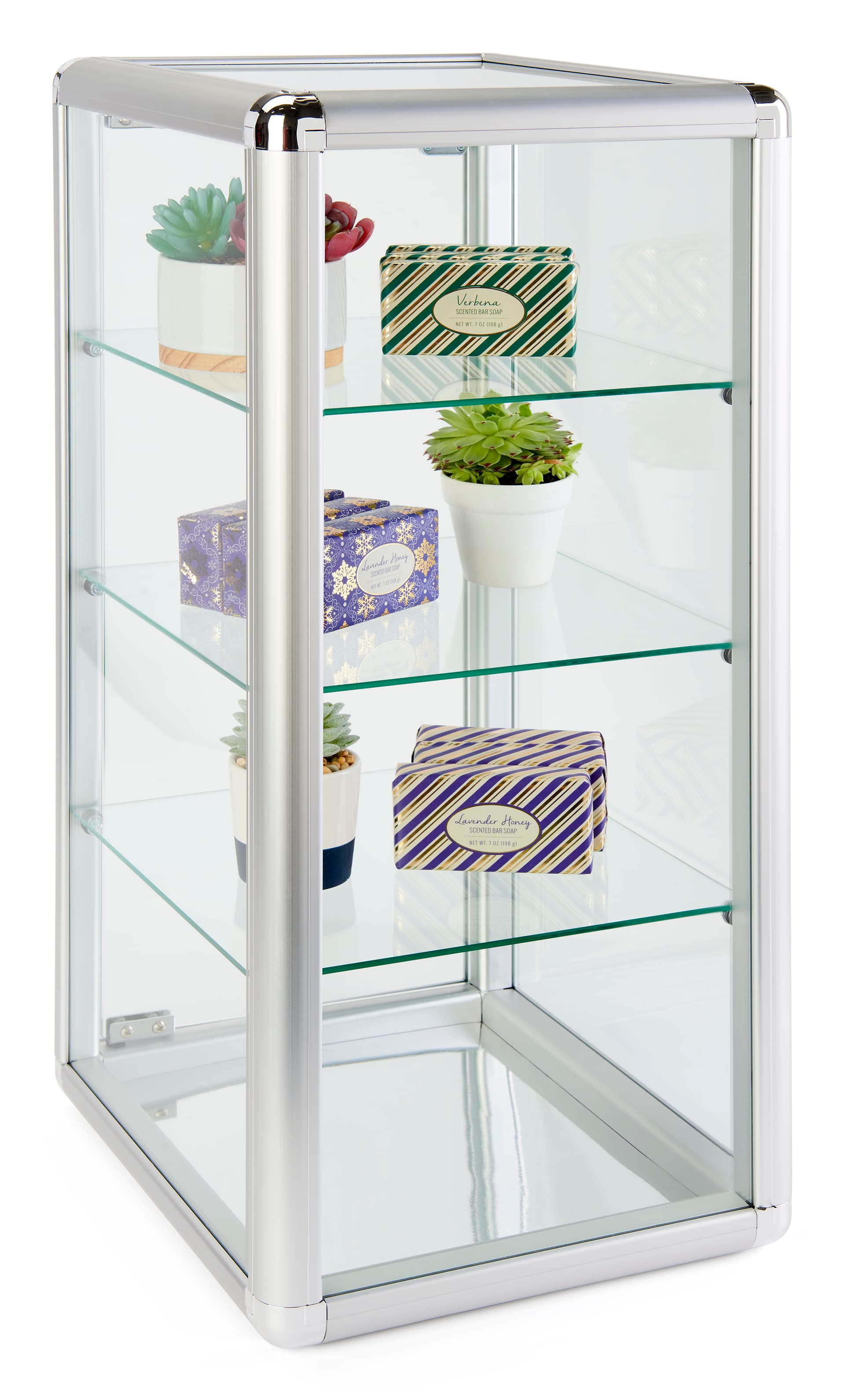 14.0 inch x 27.0 inch aluminum frame glass counter showcase