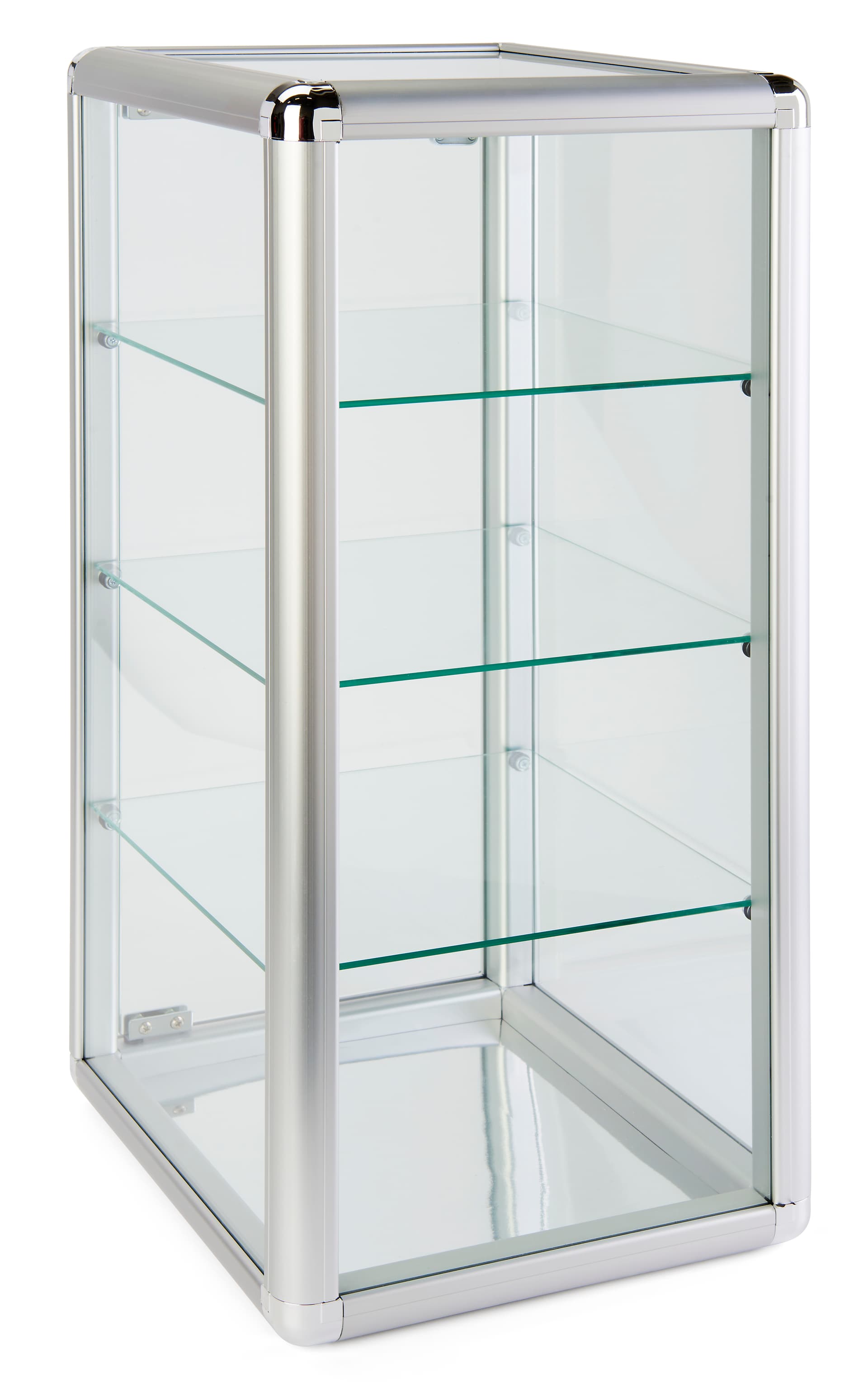 Aluminum Countertop Display Case with Mirrored Bottom