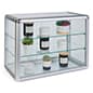 Countertop Display Case with Aluminum Frame, Tempered Glass, Locking - Silver