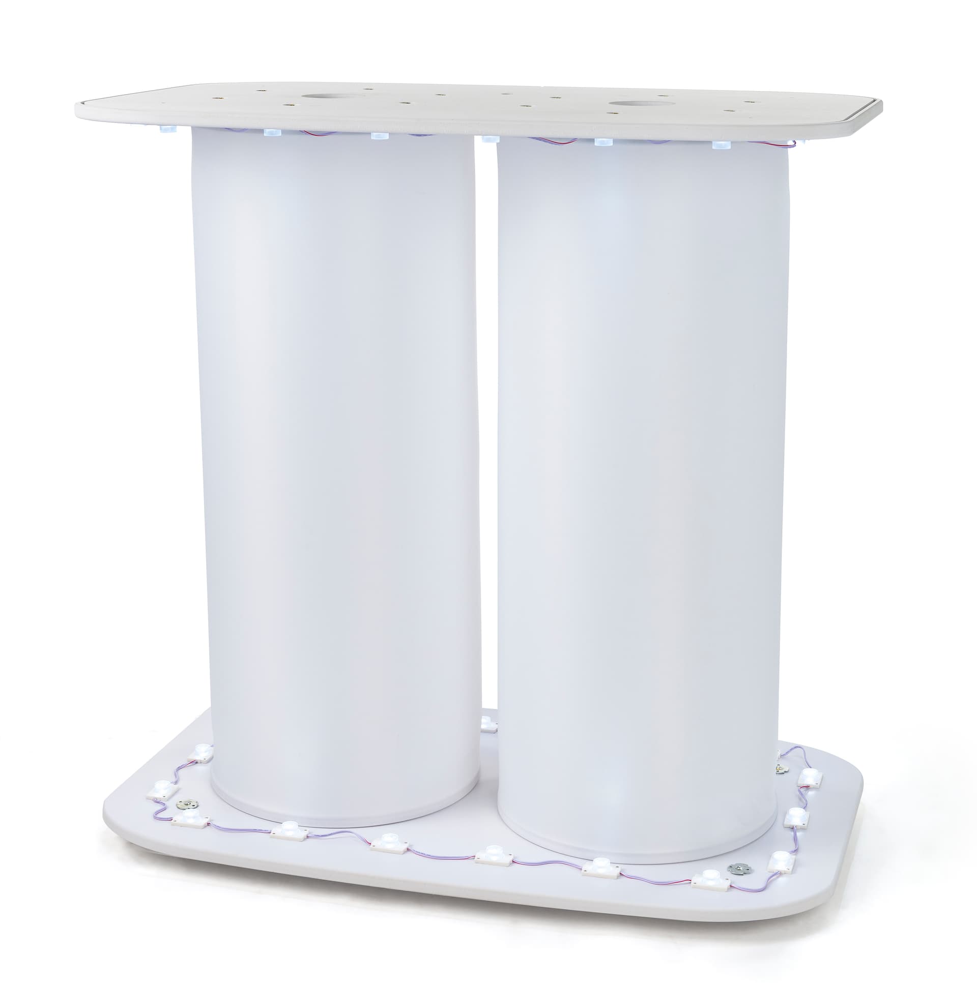 Air inflatable backlit rectangular counter with bright white interior LEDs