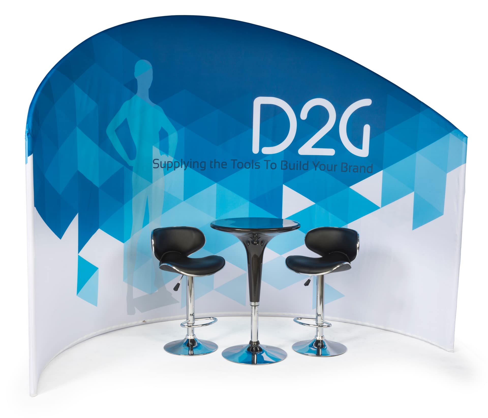 Trade Show Furniture and Graphics Kit with Stools & Table