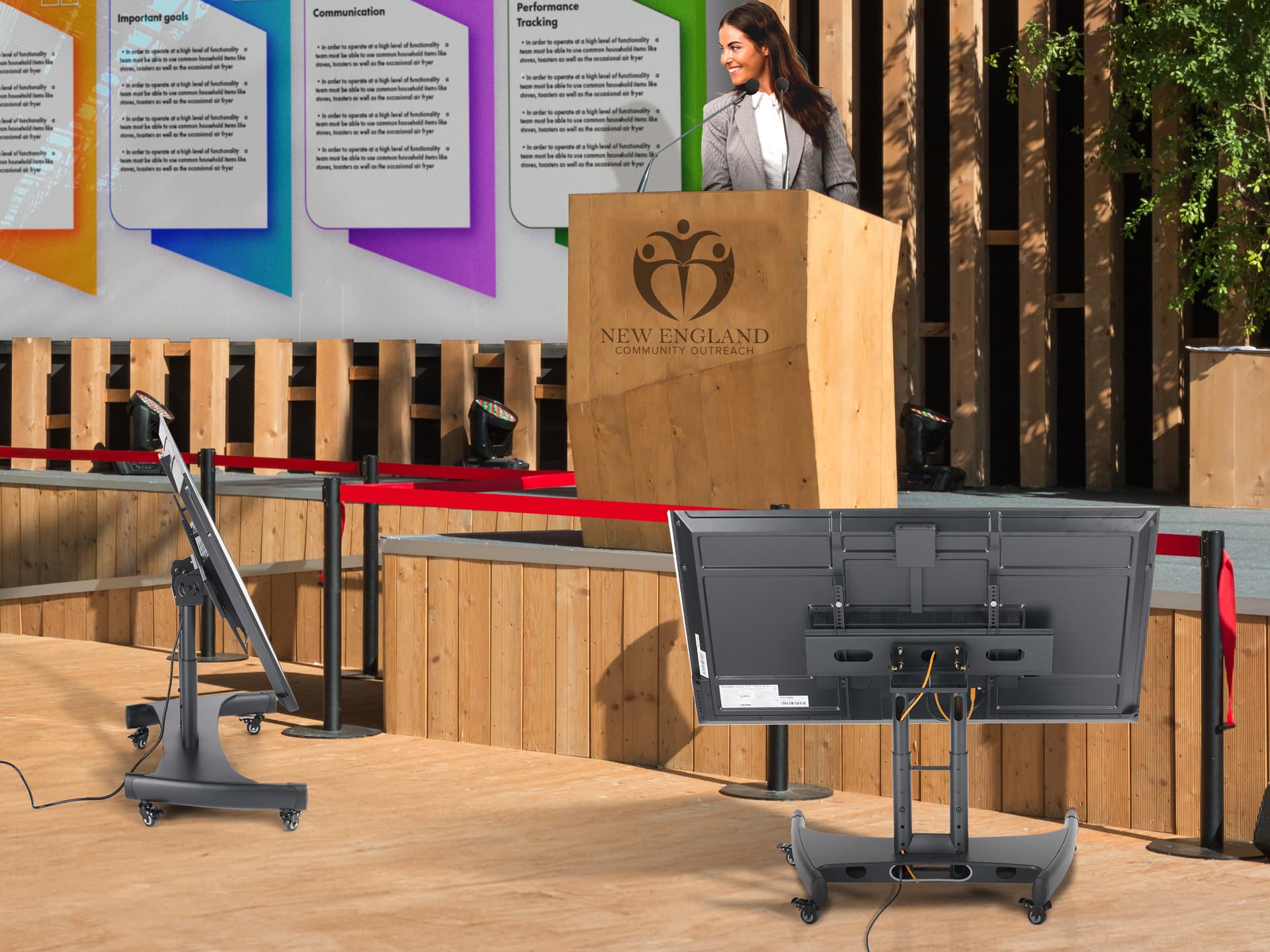 Confidence monitor stand made with sustainable steel
