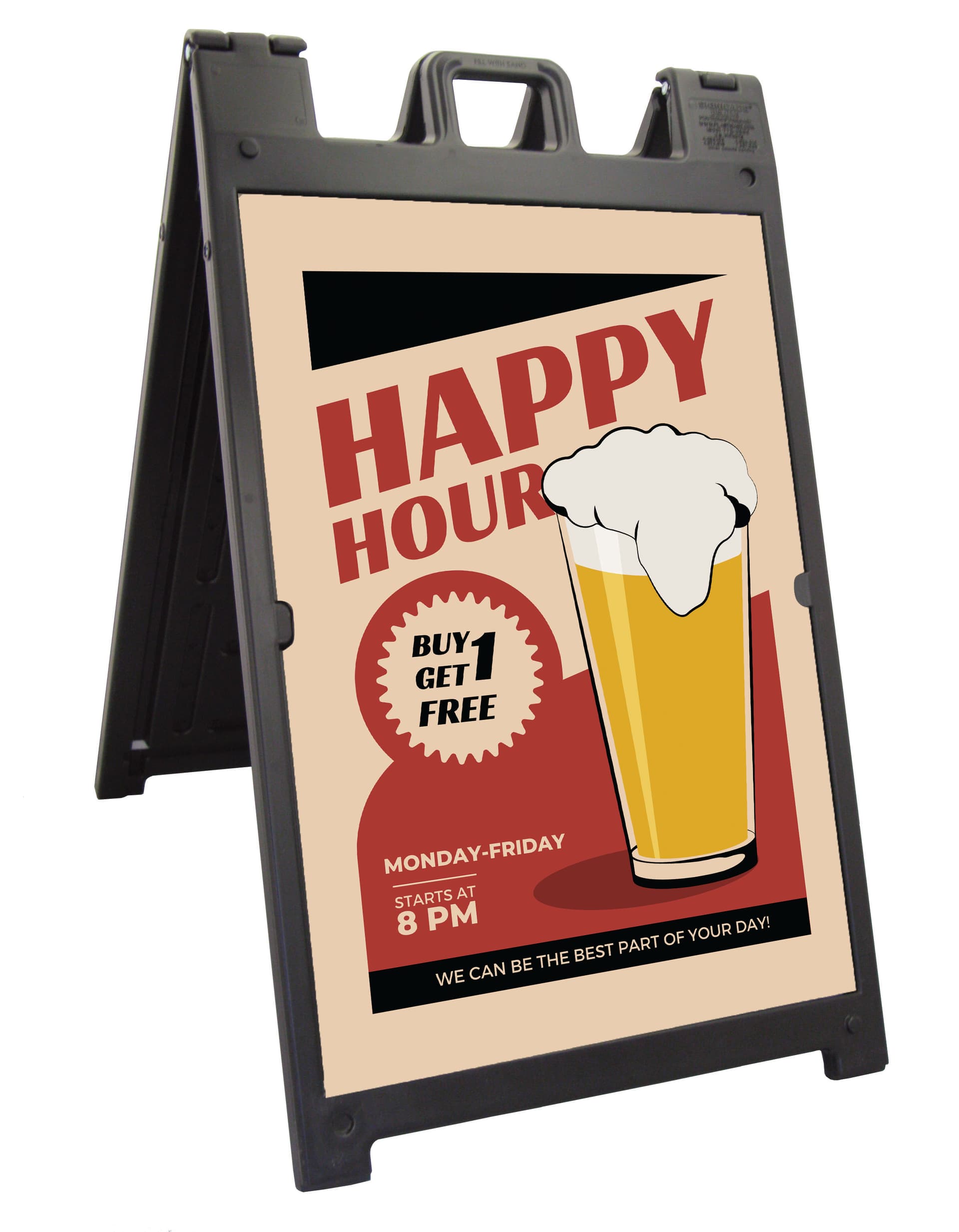 Sandwich Board with Custom Inserts, Black