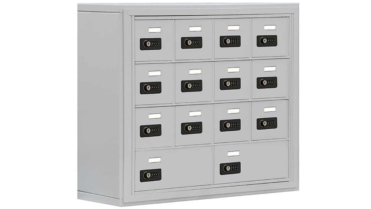 Silver Cell Phone Storage Cabinet