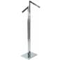Clothing Rack with 2 Waterfall Hooks, Adjustable Height - Chrome