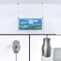 Ceiling Hanging Cable System, (2) Ceiling Mounts, (2) Clamps & (2) 16' Cables, Silver