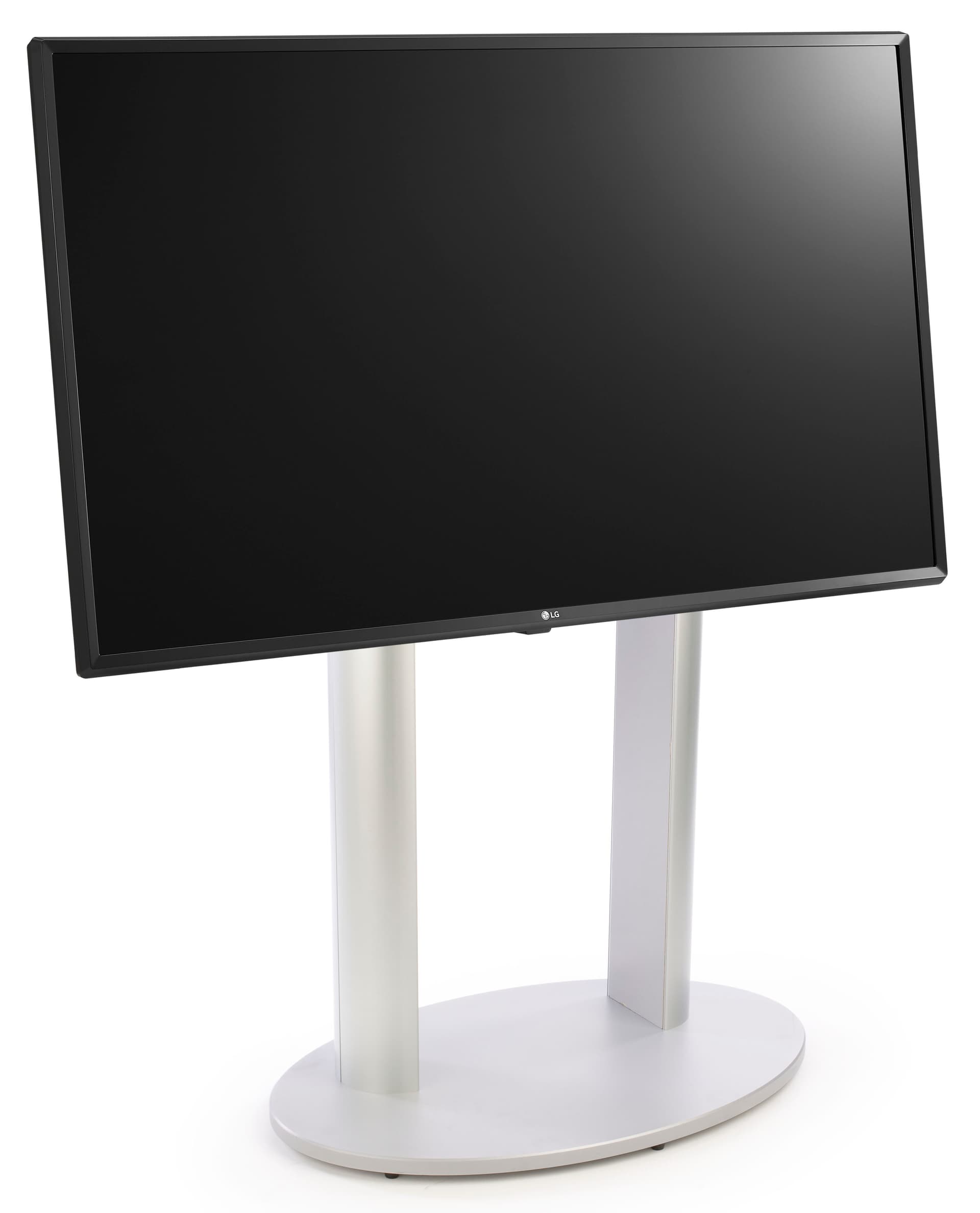 Digital signage TV screen with angled mounting bracket